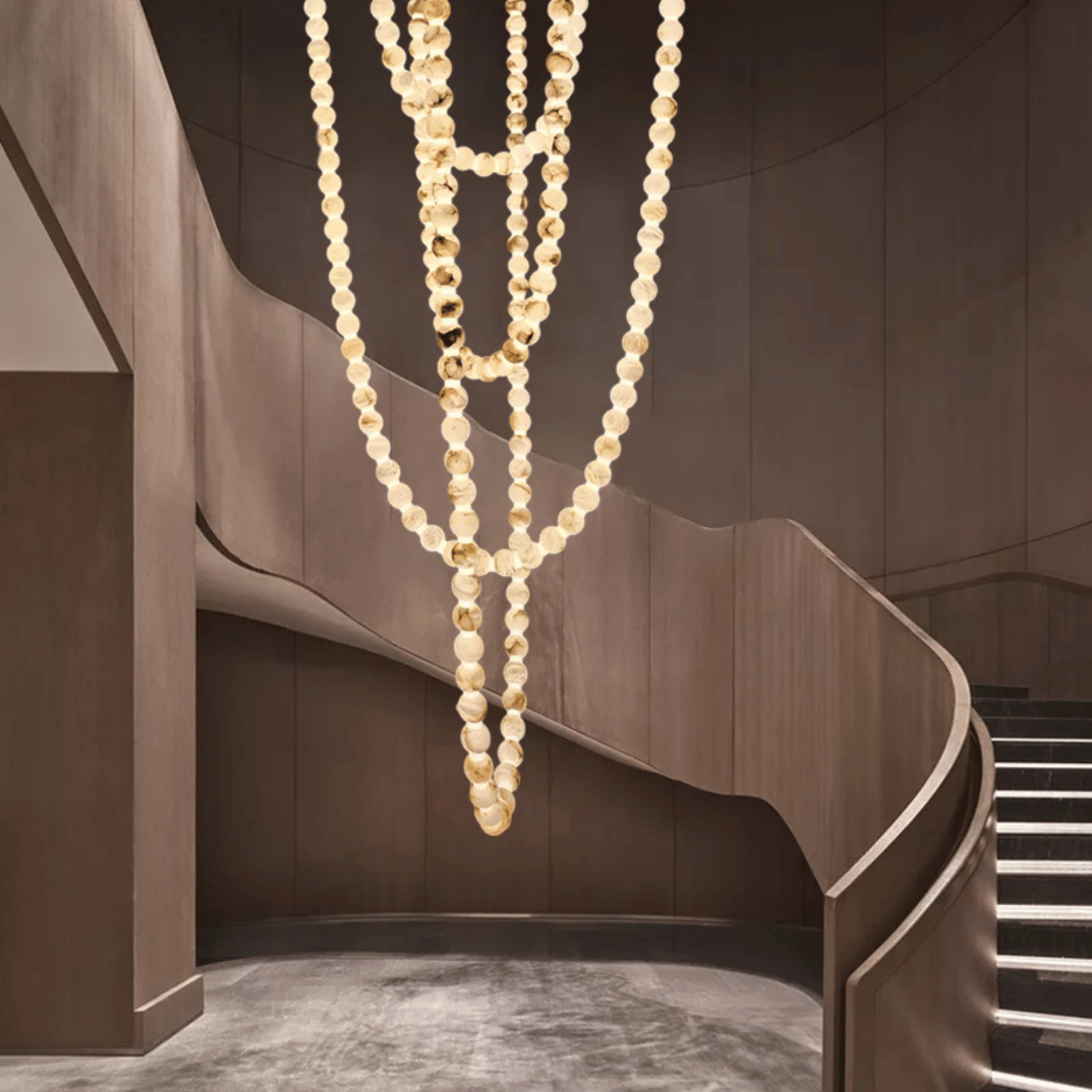 Alvsten Alabaster Marble Pendant Light Nordic, 57 Lights, Ceiling Fixtures, Cascading