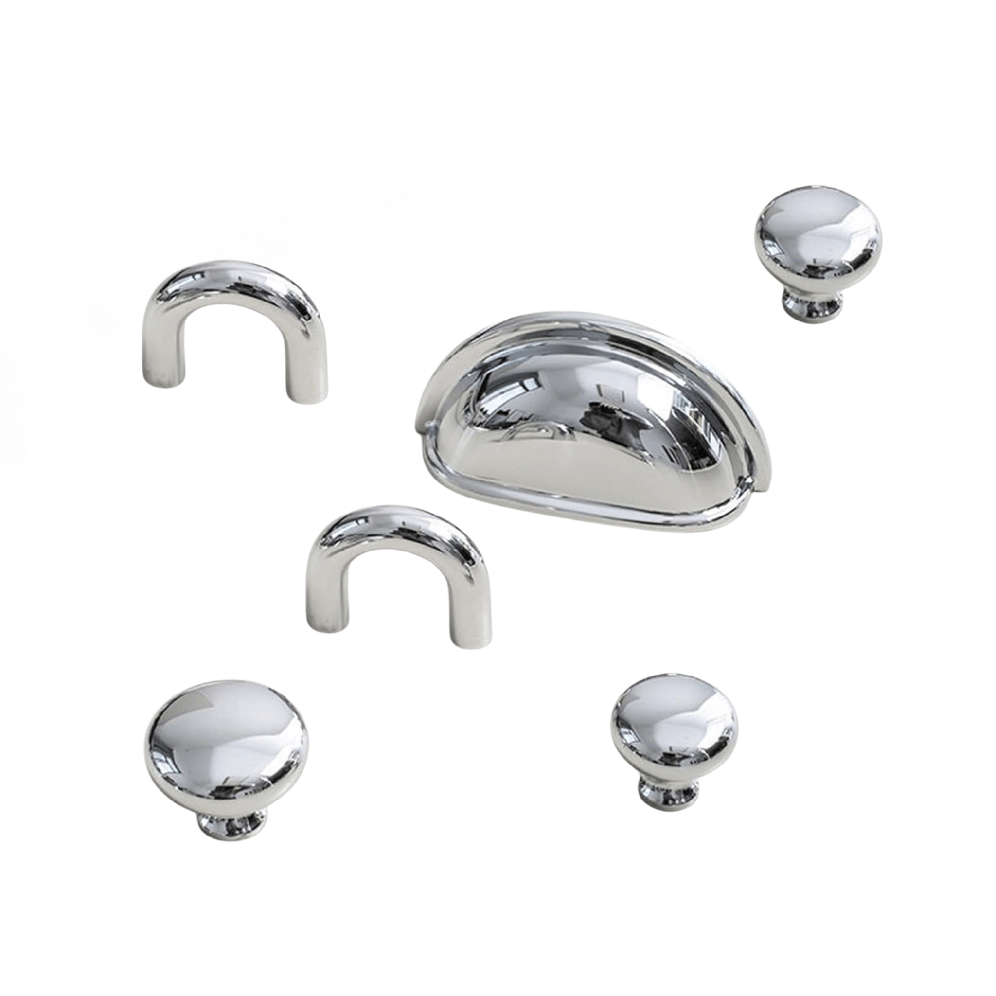 Brass Chrome Cabinet Knobs and Pull Handles - Skonne, &, Blanka Set