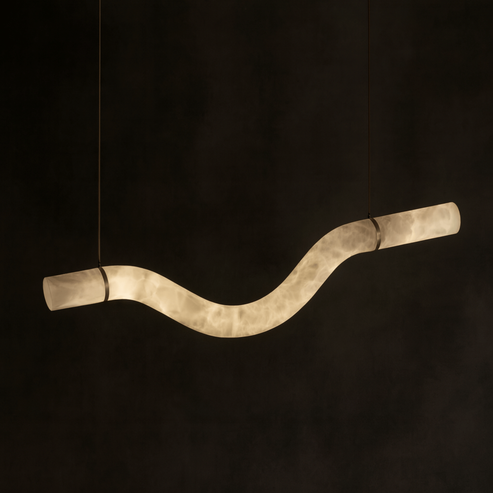 Bylge Real Marble Wave LED Pendant Light Dimmable, Ceiling Fixtures, Sculptural
