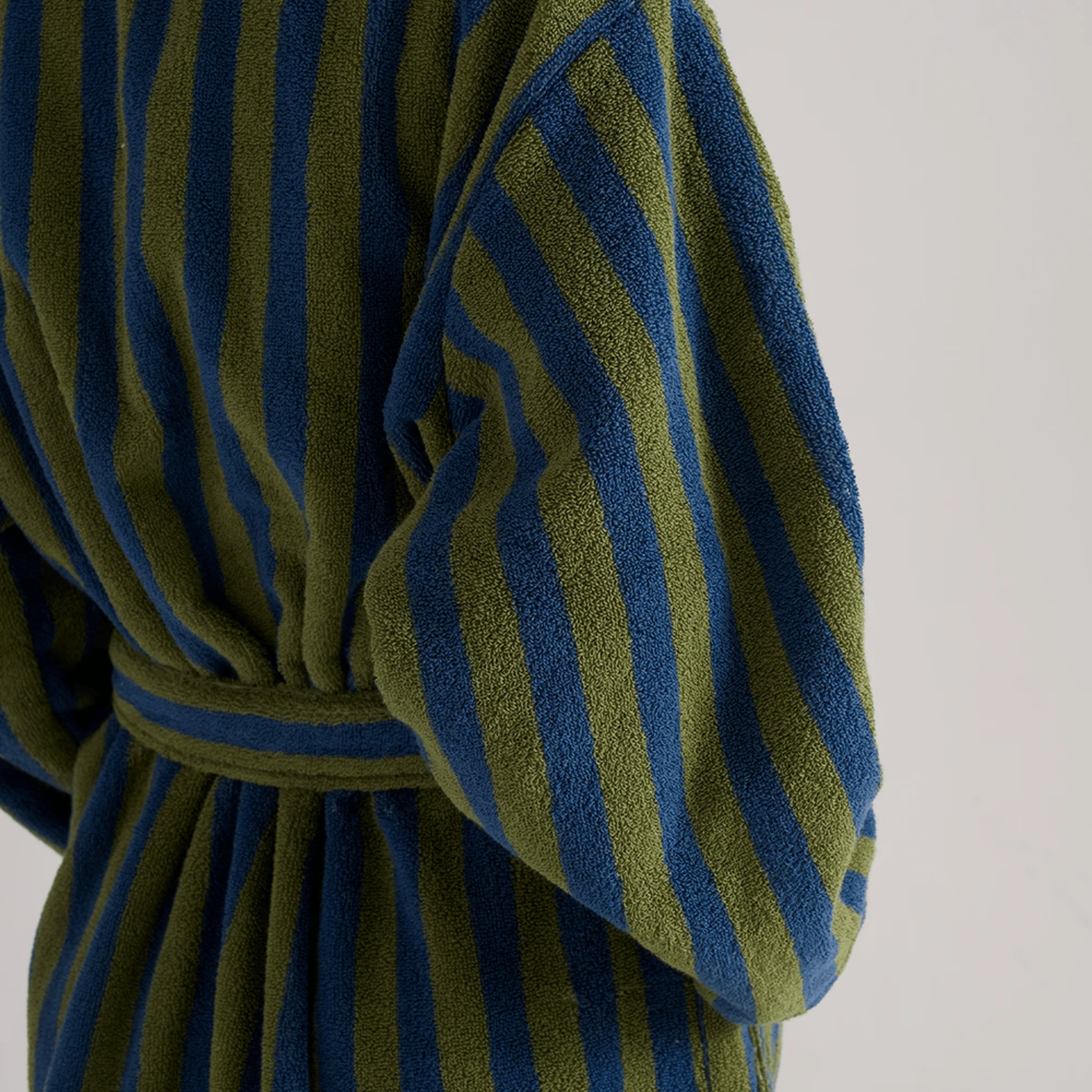 Driva Organic Jacquard Bathrobe Hotel Spa Cotton, Robes, Retro Blue Green