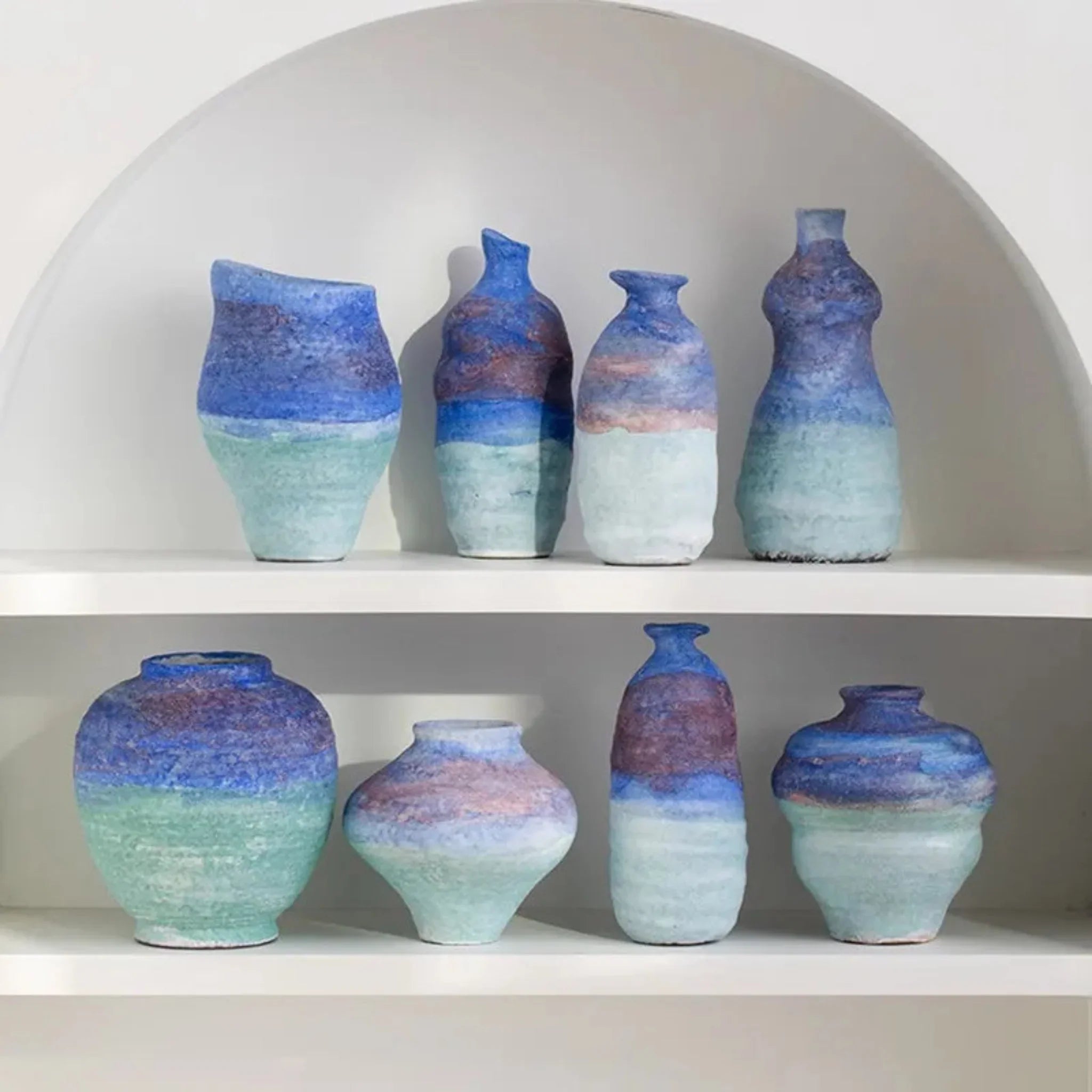 Dyvna Blue Gradient Ceramic Vase for Modern Decor, Vases, Home