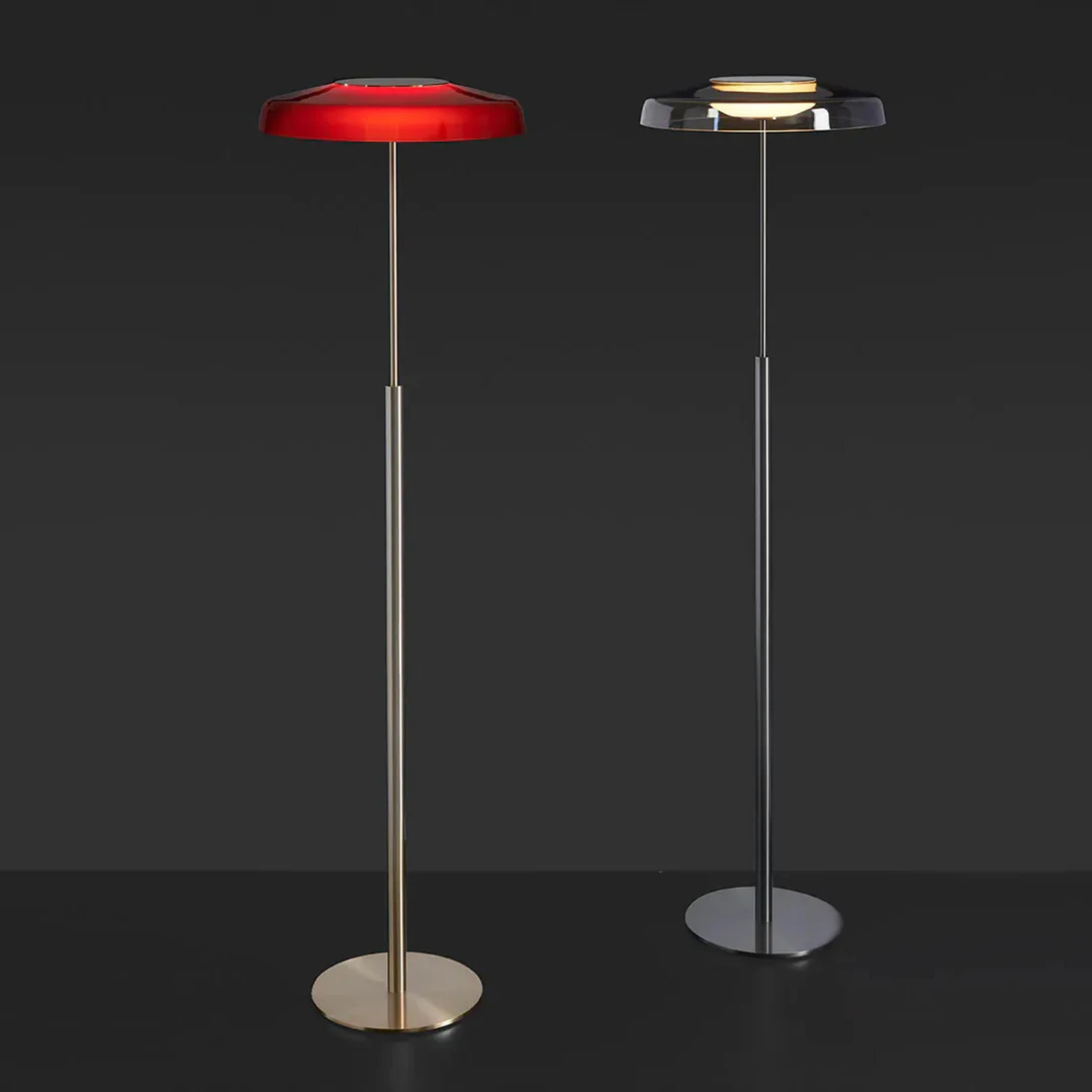 Retro Glass Floor Lamp Elegant Vintage Gold Design, Lamps, Elden for Living Room
