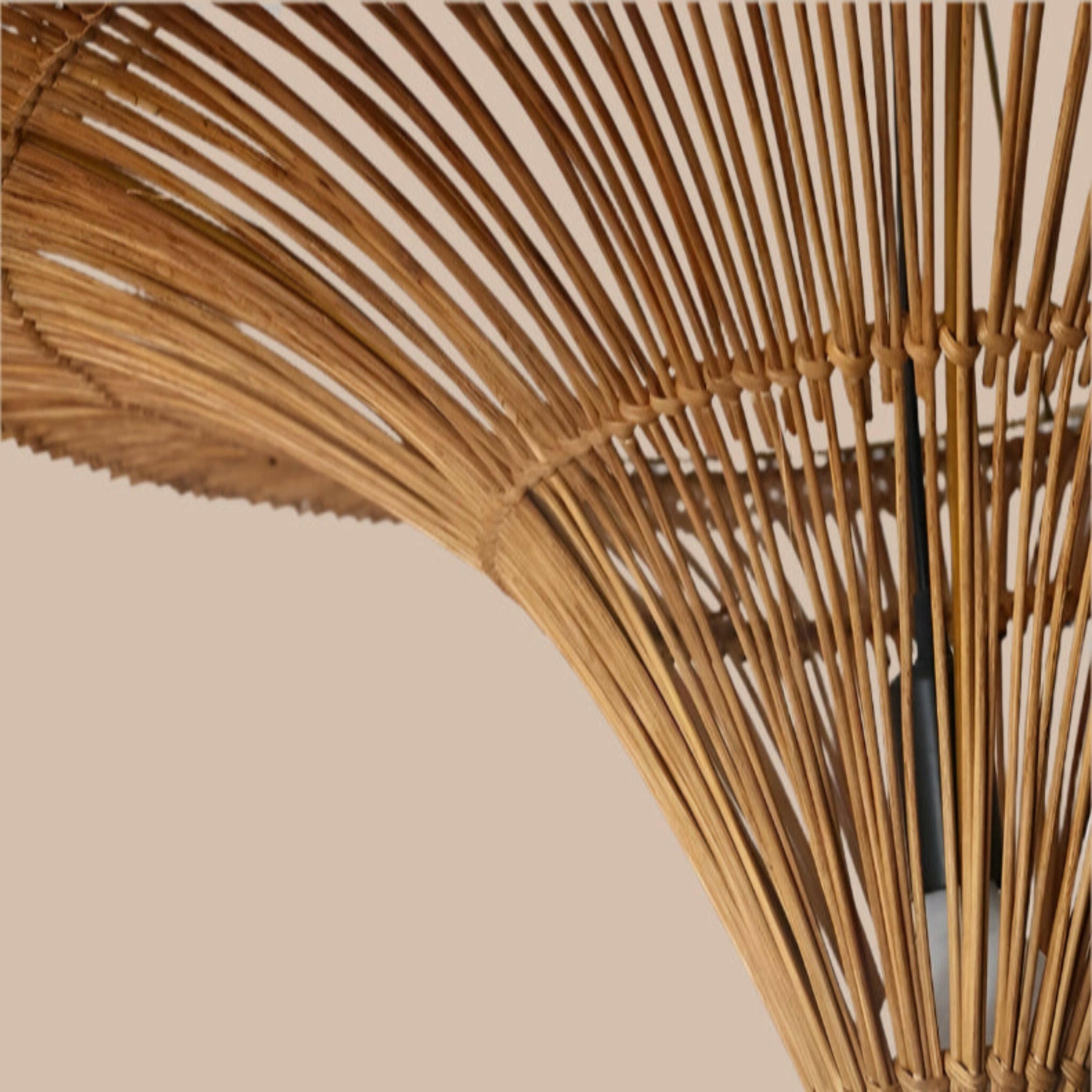 Fletta Rattan Pendant Light – Nordic Woven Design, Ceiling Fixtures, Handwoven 24 Inch