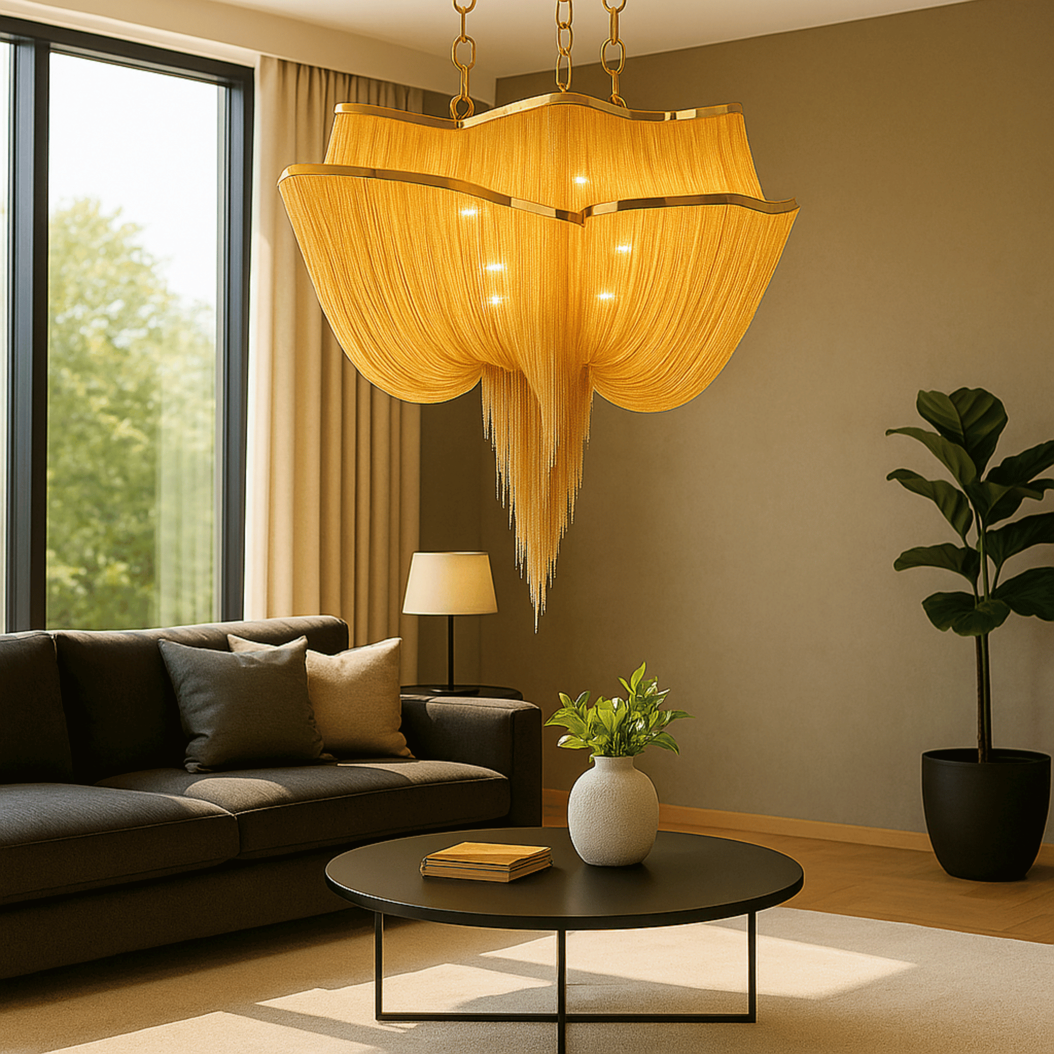 Gold Two-Tier European Retro Chandelier for Home, Chandeliers, Flovre