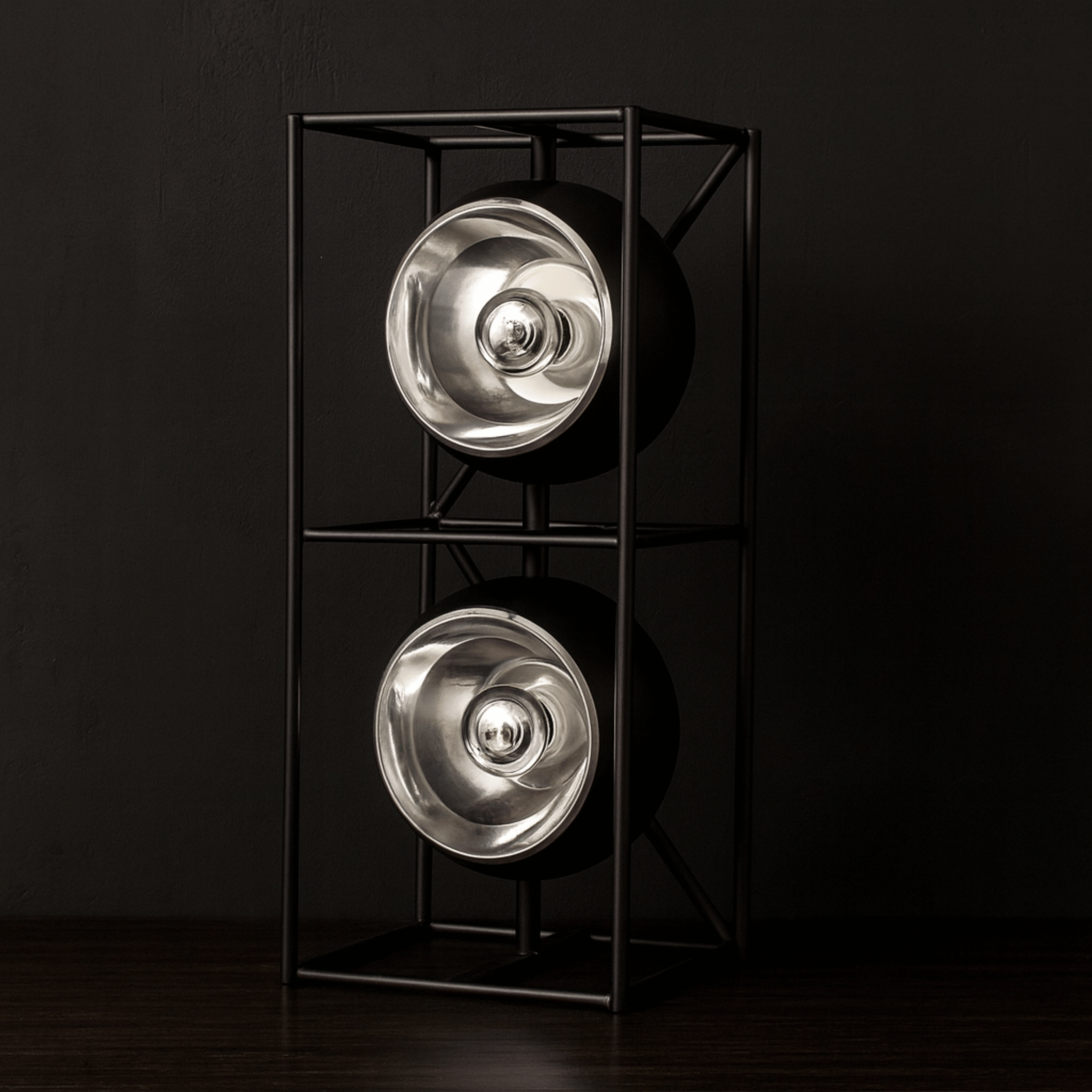 Bauhaus Geometric LED Table Lamp with Dual Spheres, Black, Lamps, Forma Design Style