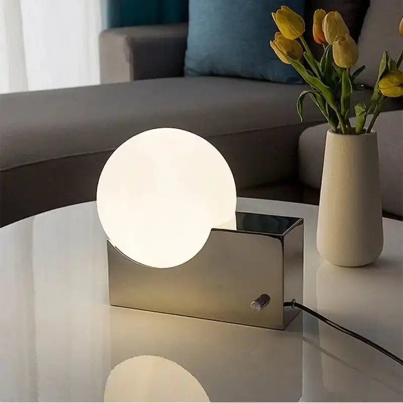 Frosta Frosted Glass Dimmable LED Desk Lamp Nordic, Chrome / White Light, Lamps