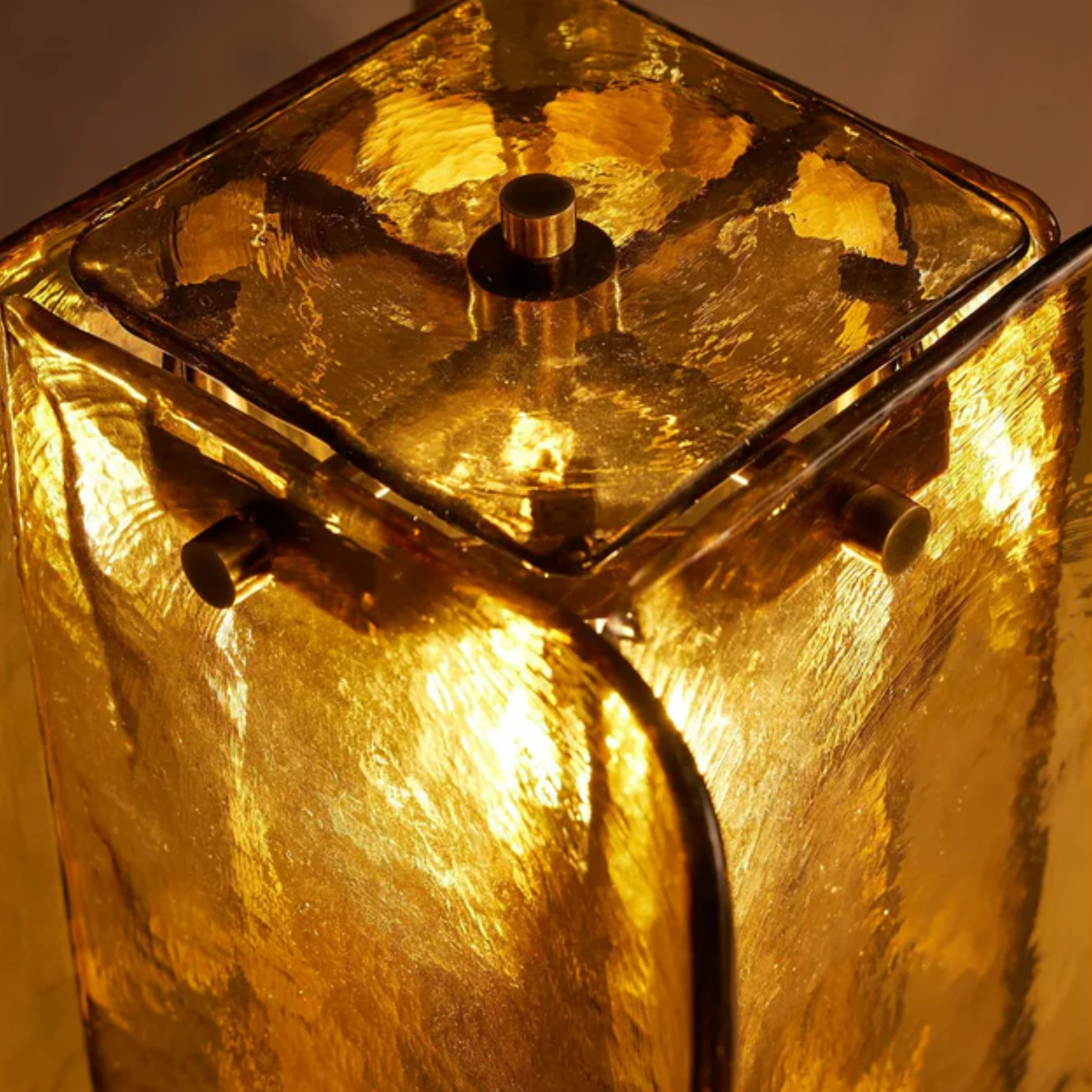 Gloda Amber Glass Table Lamp - Warm Vintage Light, Lamps, Antique Desk Glow