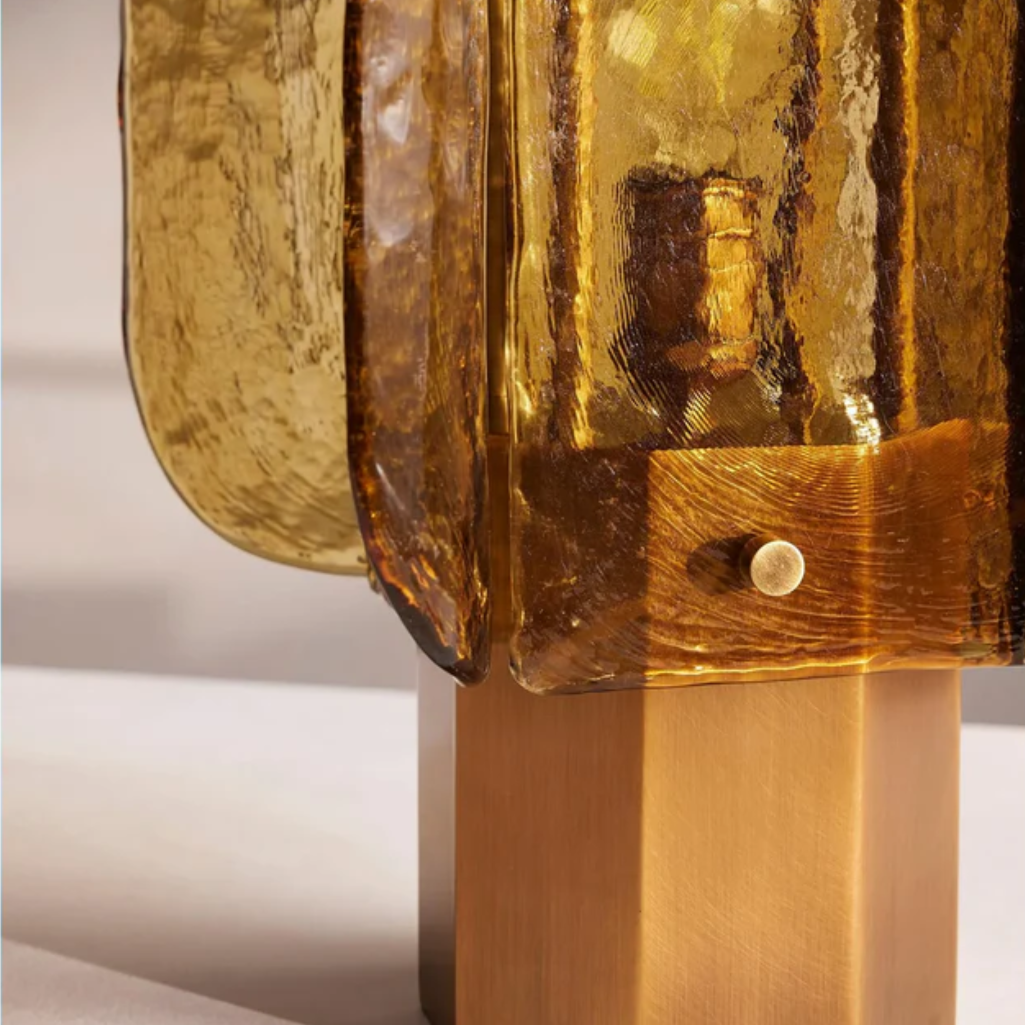 Gloda Amber Glass Table Lamp - Warm Vintage Light, Lamps, Antique Desk Glow