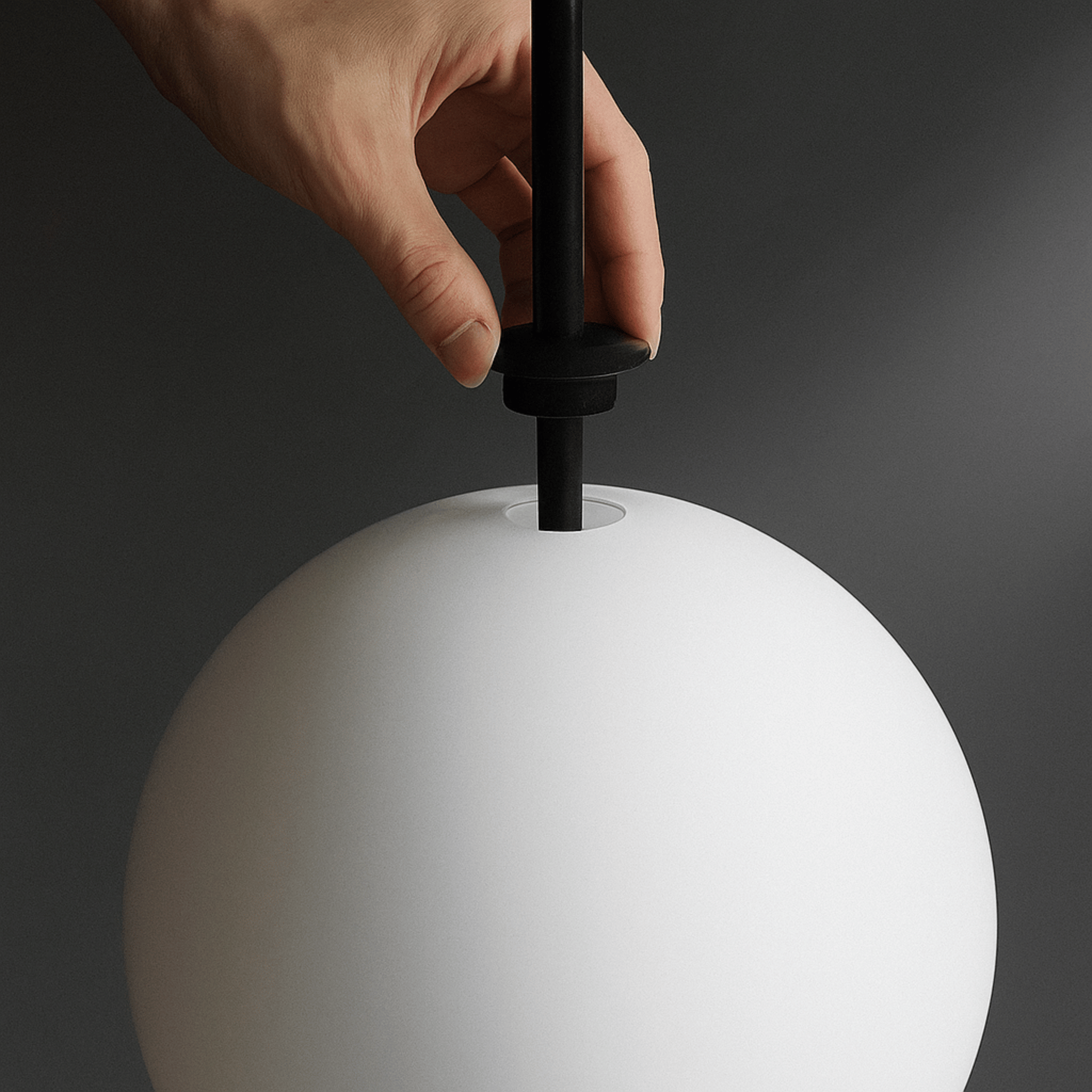 White Glass Ball Pendant Light — Nordic LED Design, Ceiling Fixtures, Gloda Modern