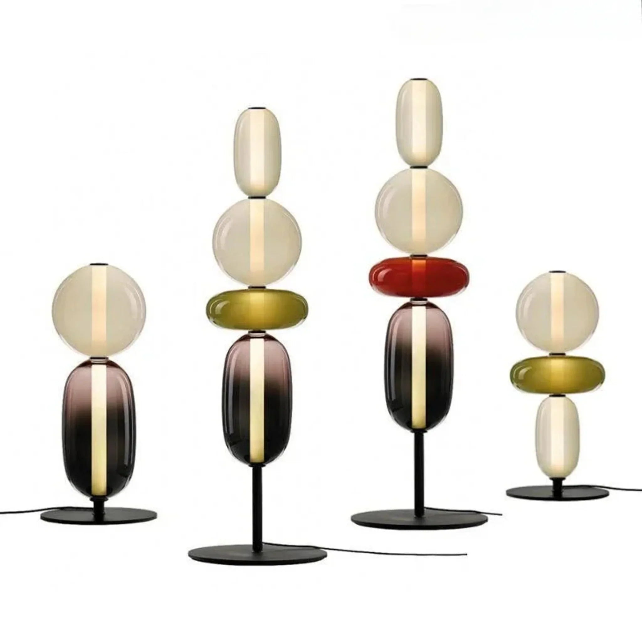 Glødra Multi-Head Stained Glass LED Lamp for Home, Floor Lamps, Table