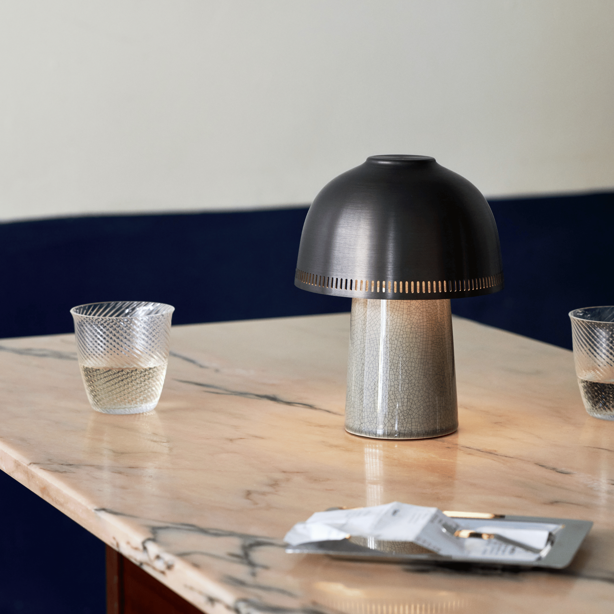 Rechargeable Ceramic Table Lamp with Touch Dimmer, Lamps, Glödra Cordless