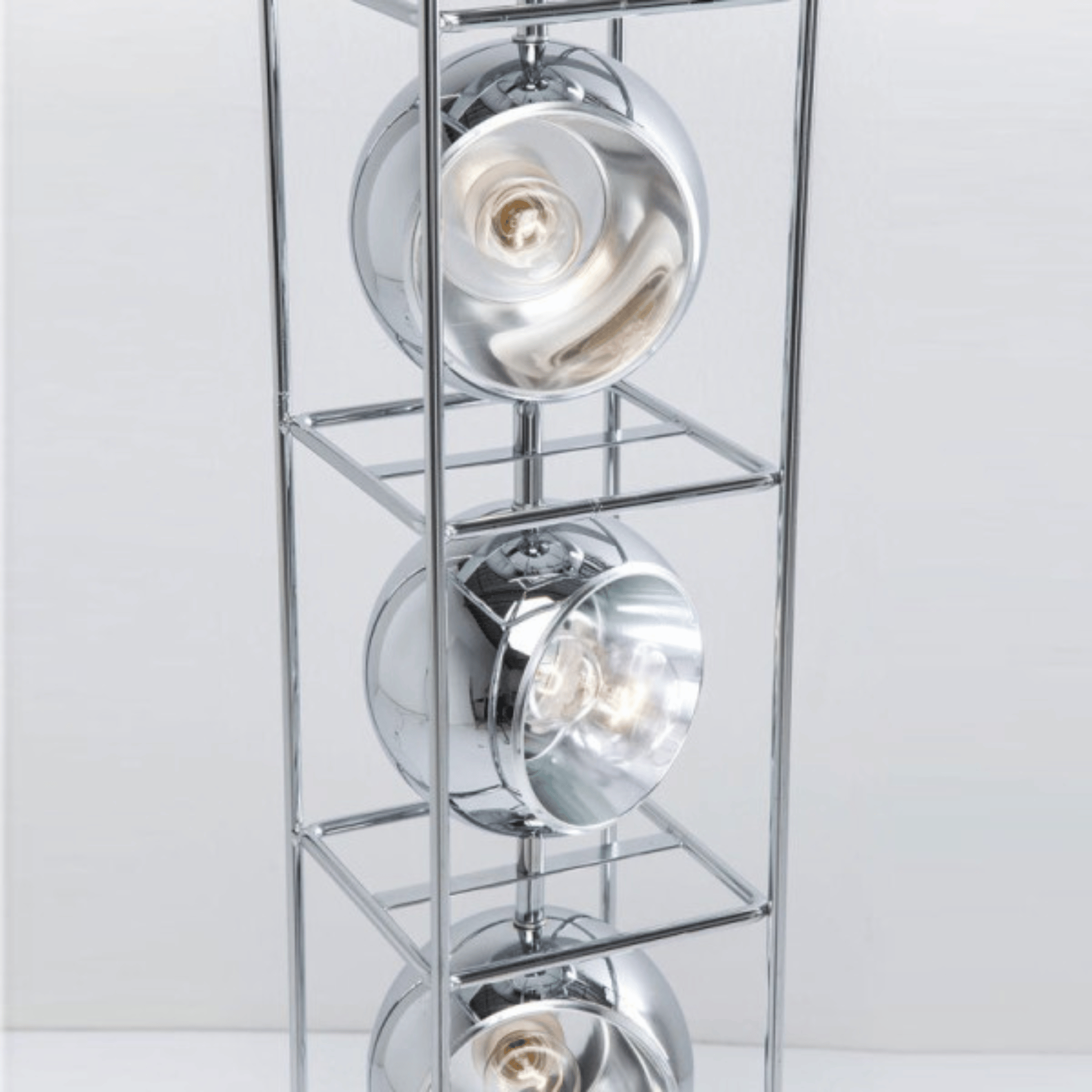 Grindlys Geometric Bauhaus Floor Lamp Chrome Black, Lamps, in Polished Metal