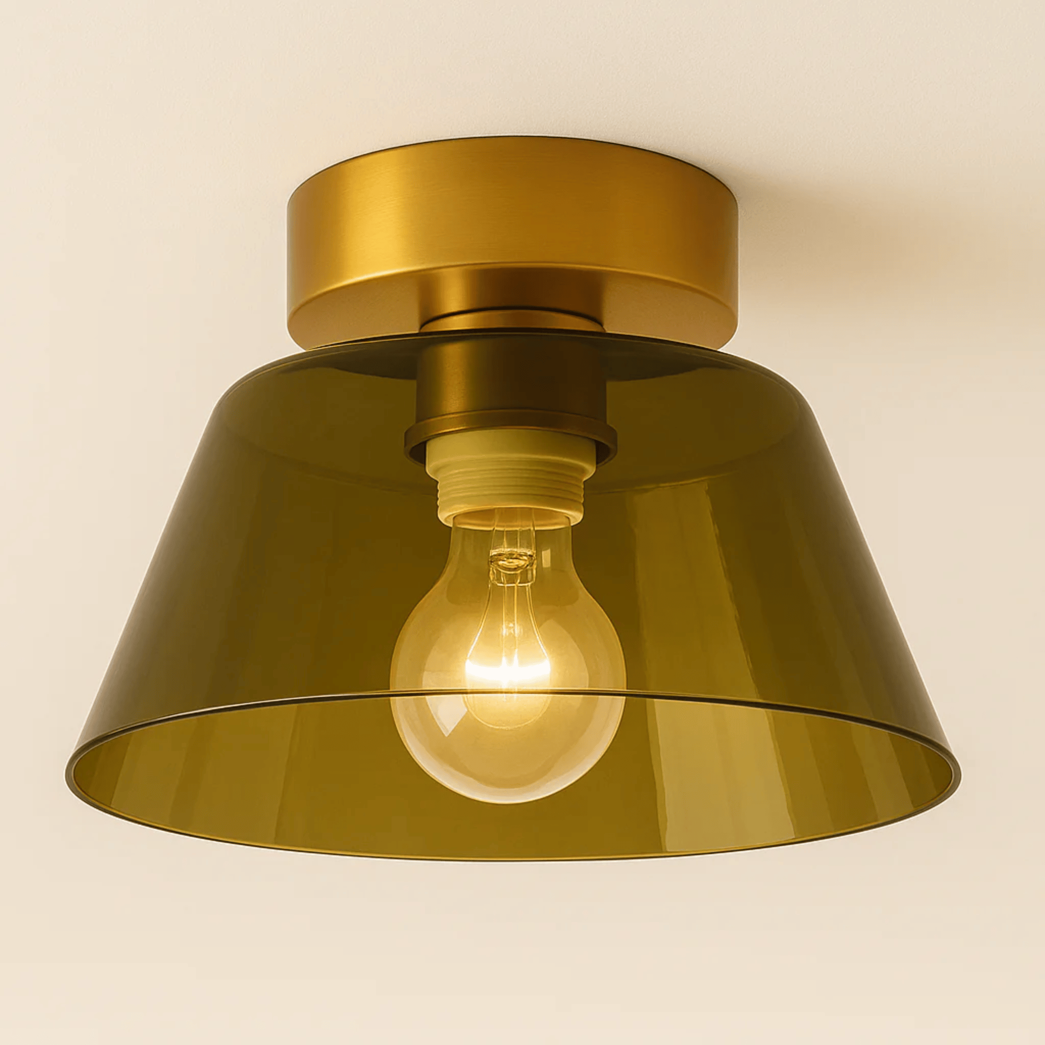 Modern Green Glass Ceiling Light for Bedrooms, Fixtures, Grönlys Living Room