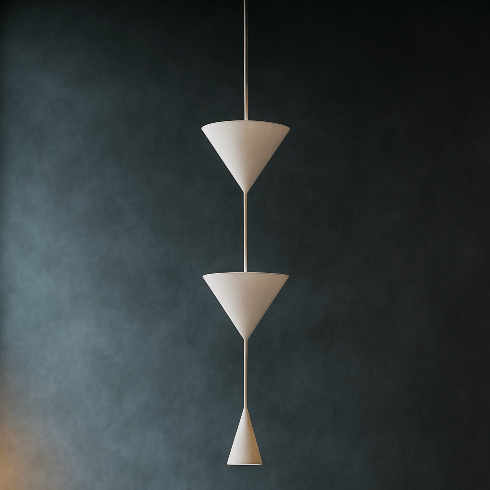 Kjella Modern Cone Pendant Light – 3 Heads Metal, White, Ceiling Fixtures, 3-Head