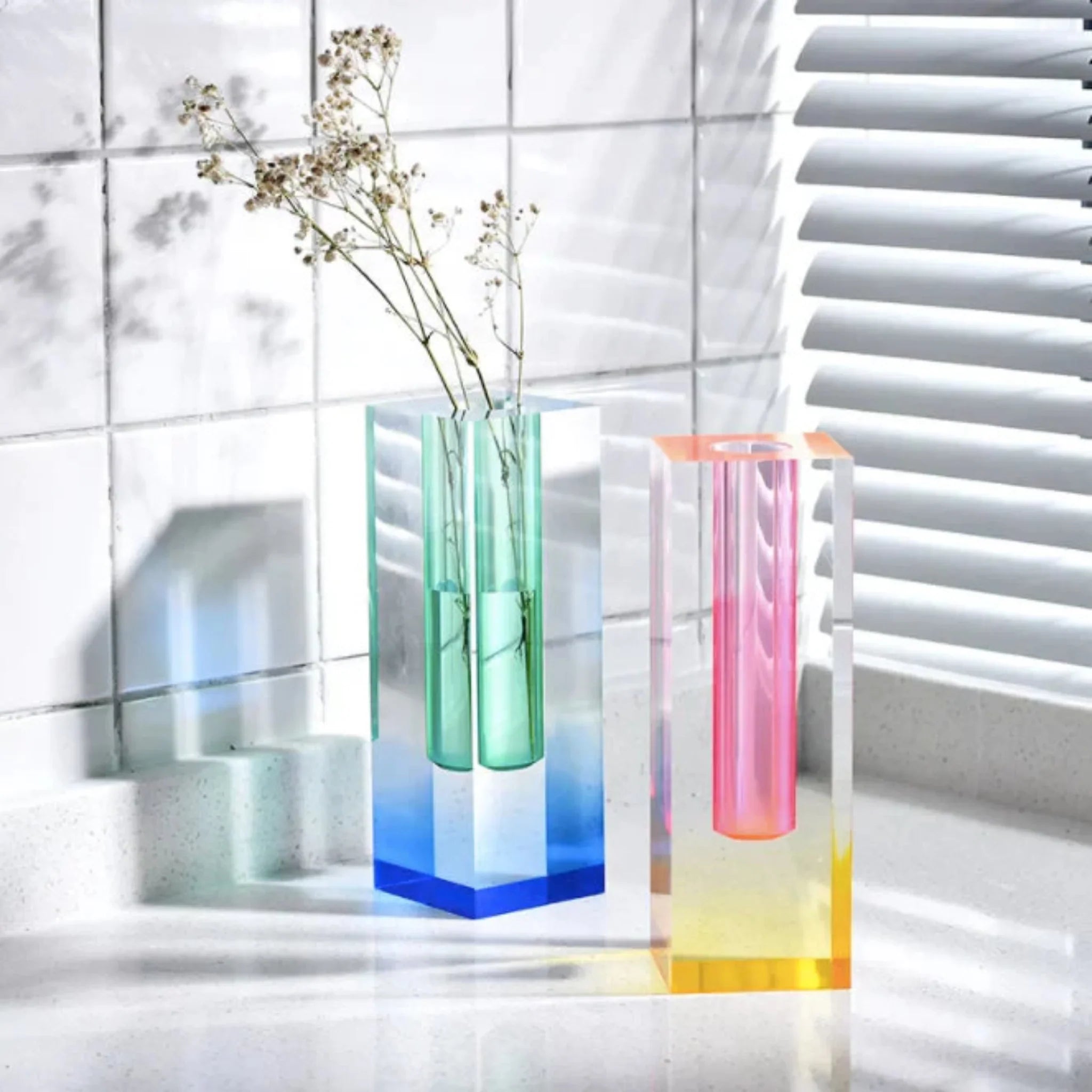 Klaris Tall Acrylic Bud Vase for Nordic Interiors, Vases, Minimalist