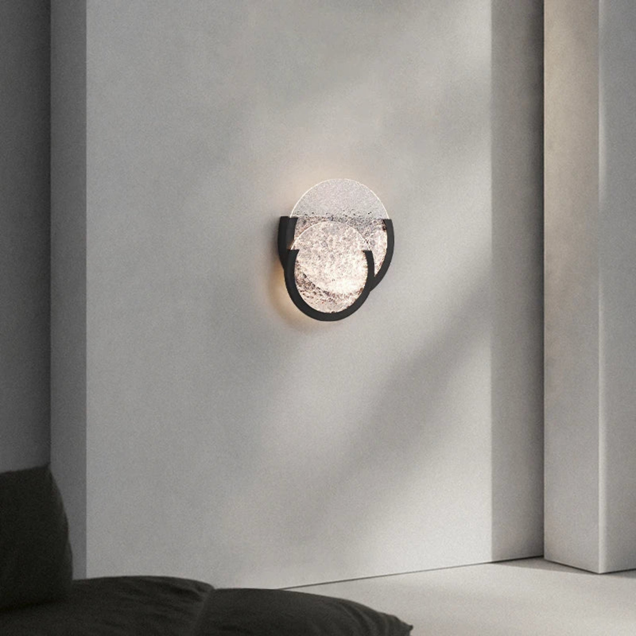Klarvind Vintage Acrylic Wall Sconce with LED Bulb, Light Fixtures, Glass Lamp