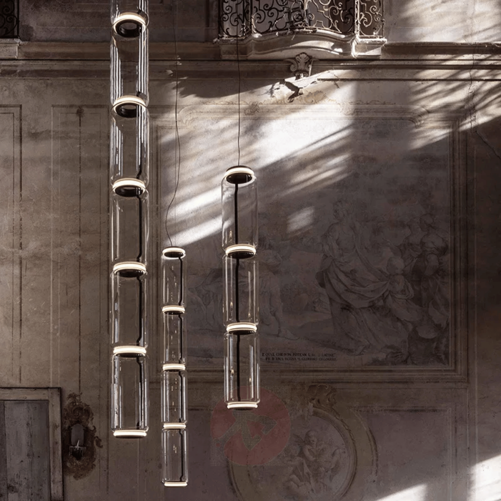 Kolna Glass Pendant Light Minimalist Nordic Decor, Ceiling Fixtures, Hand-Blown Cylinder