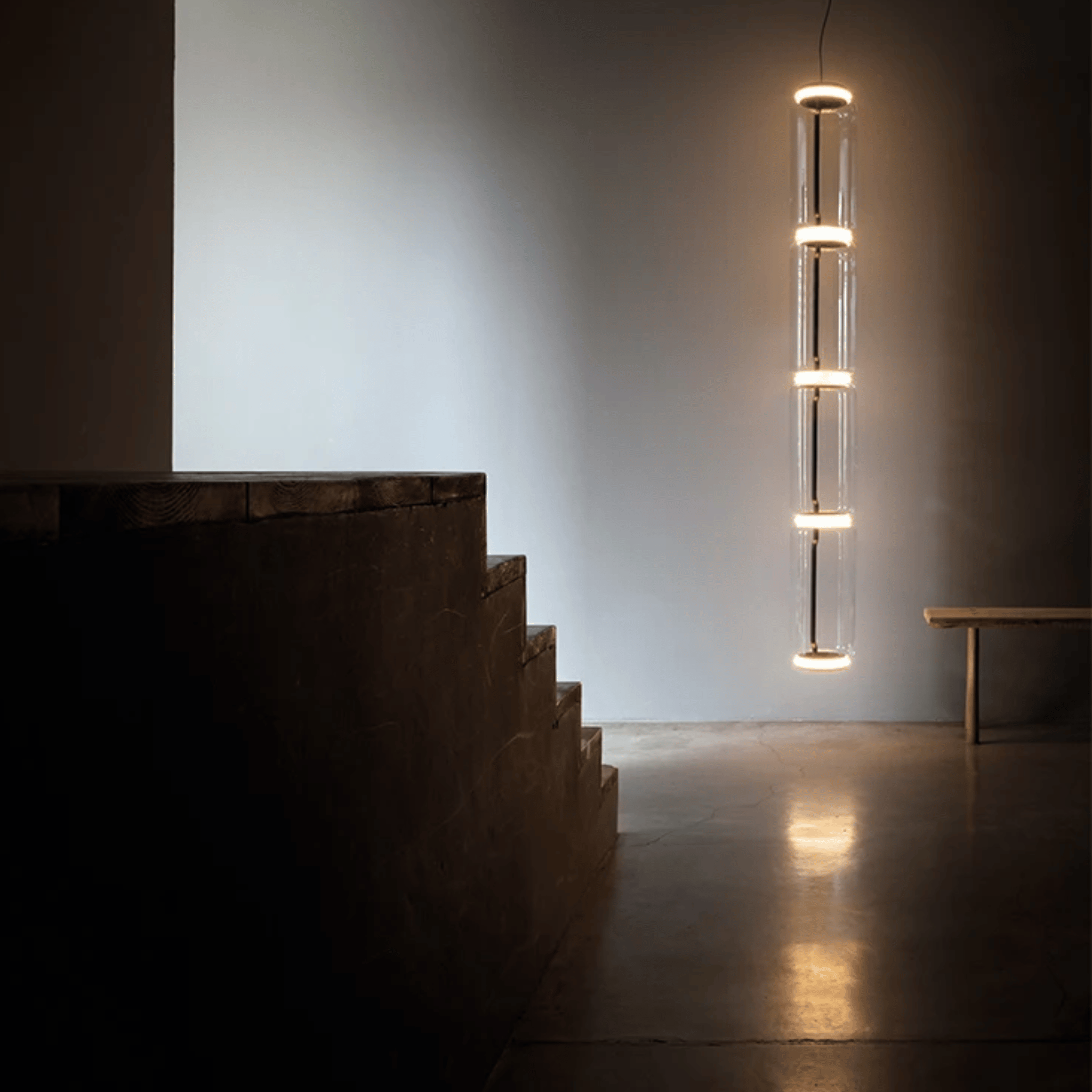 Kolna Glass Pendant Light Minimalist Nordic Decor, Ceiling Fixtures, Hand-Blown Cylinder