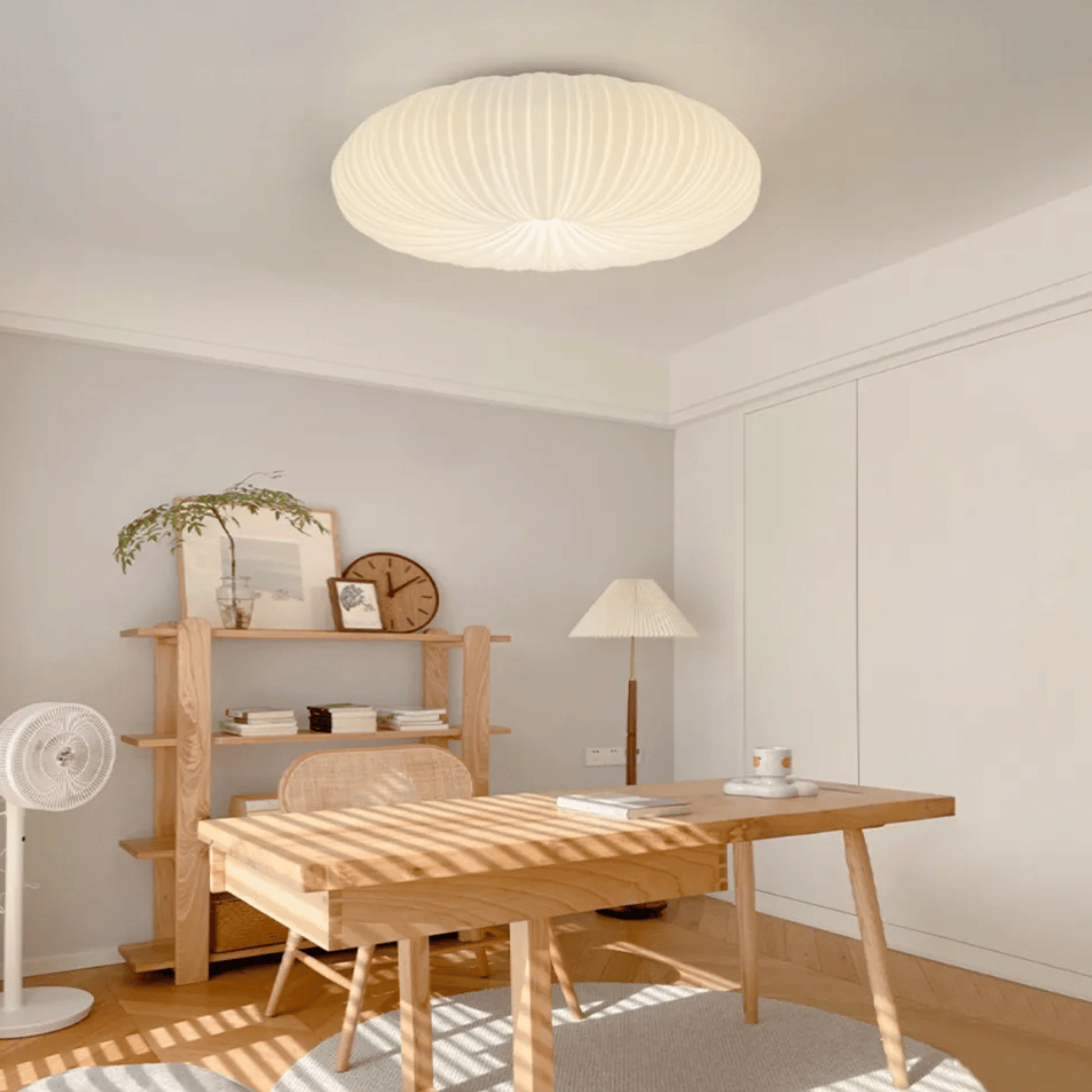 Kupa Sculptural Cream Flush Mount LED Ceiling Light, Fixtures