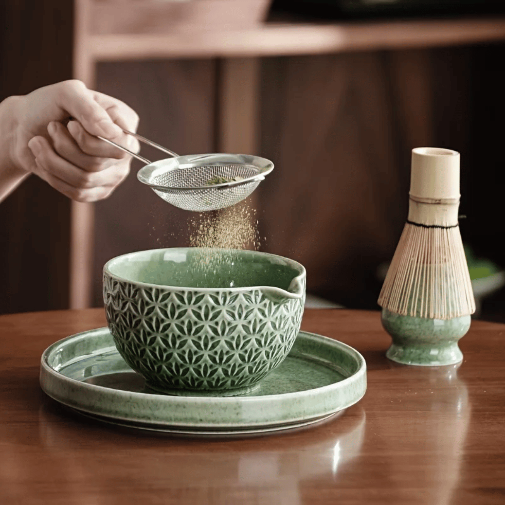 Japanese Ceramic Matcha Tea Set with Bamboo Whisk, Sets, Kveld Tools