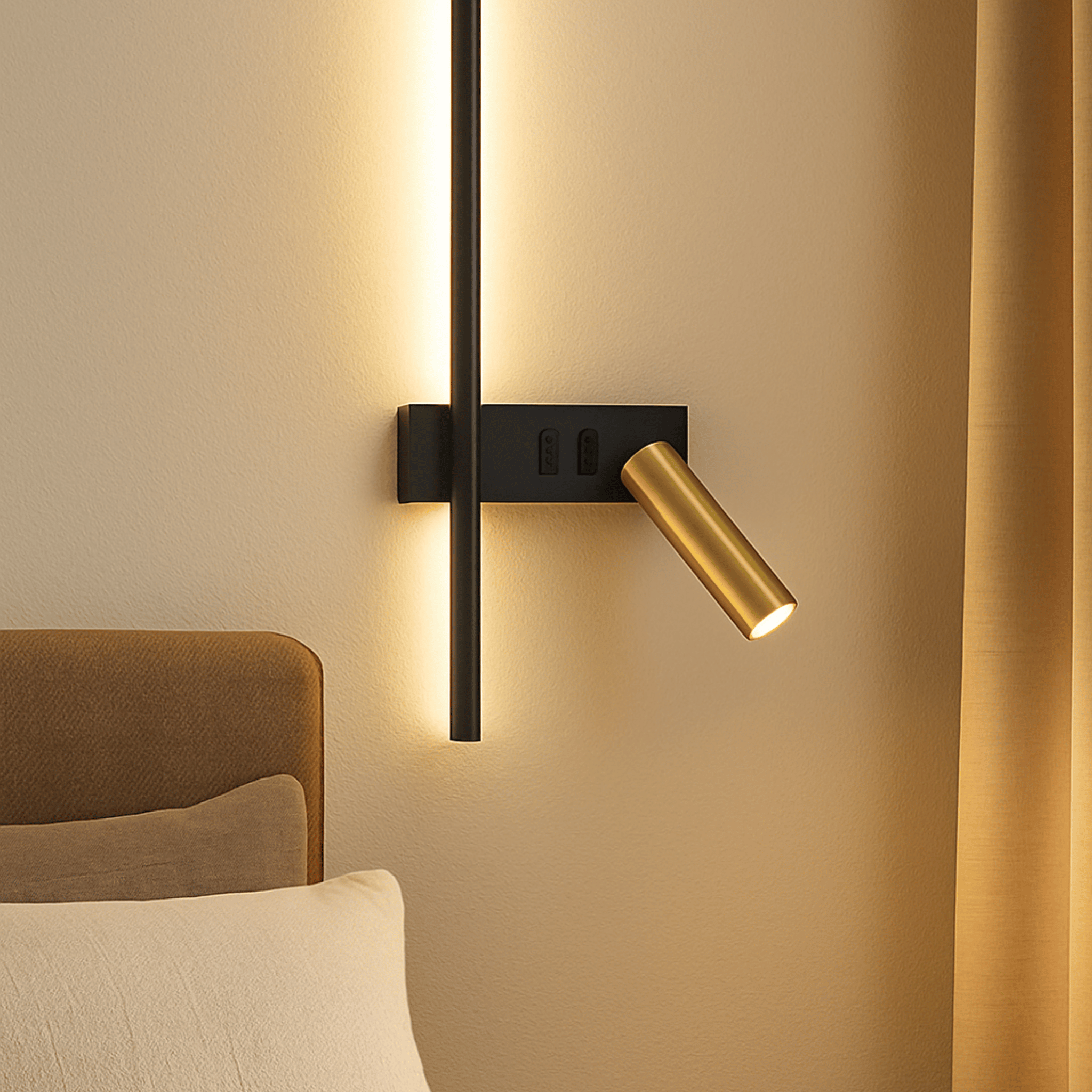 Kveld Scandinavian Iron Wall Sconce Warm LED Light, Fixtures, Minimalist Nordic