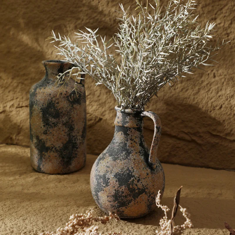 Rustic Nordic Ceramic Vase for Dried Pampas Grass, Small, Vases, Leira Earthenware Flowers