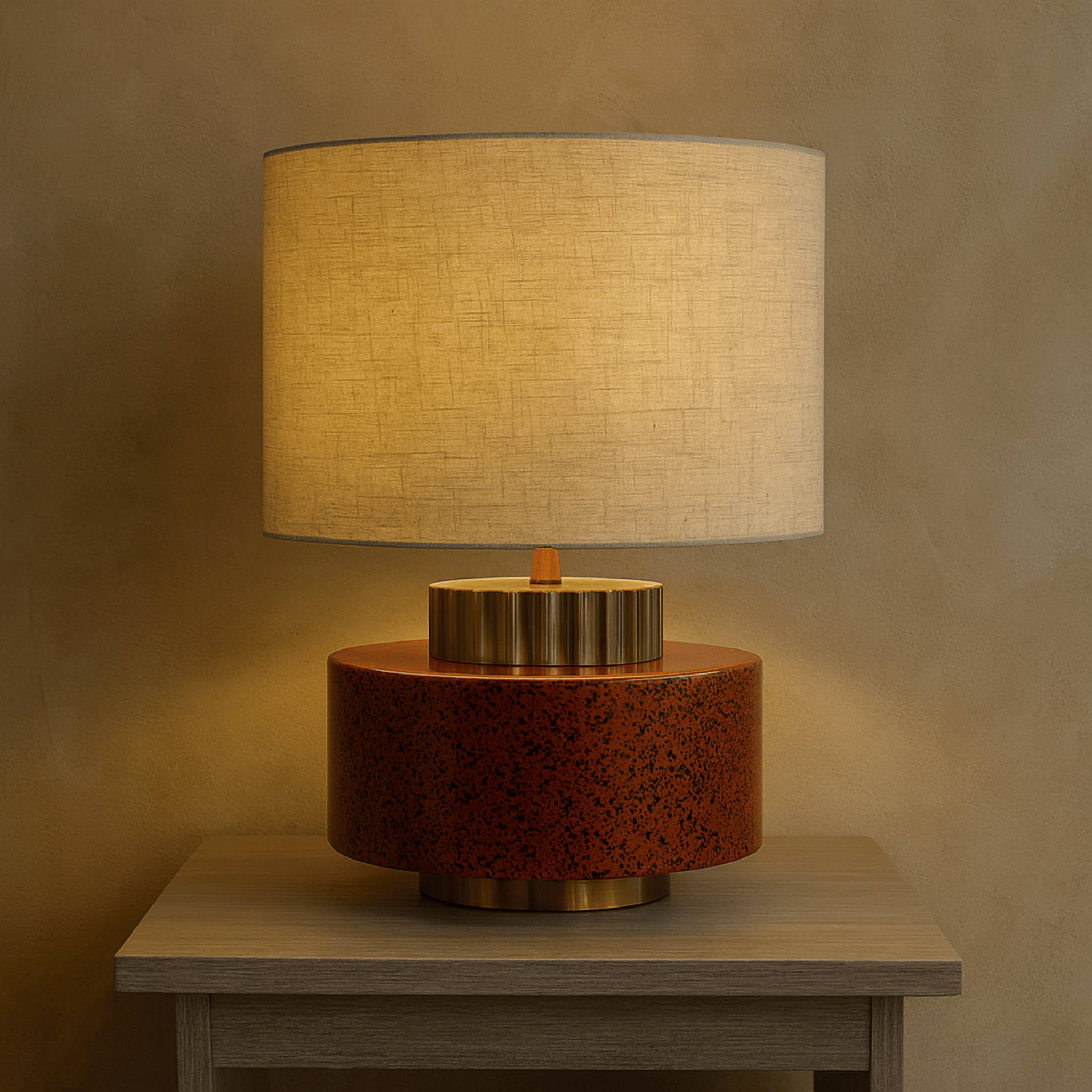 Handmade Ceramic Pottery Table Lamp for Home Decor, Red, Lamps, Leireld Artisan Vintage