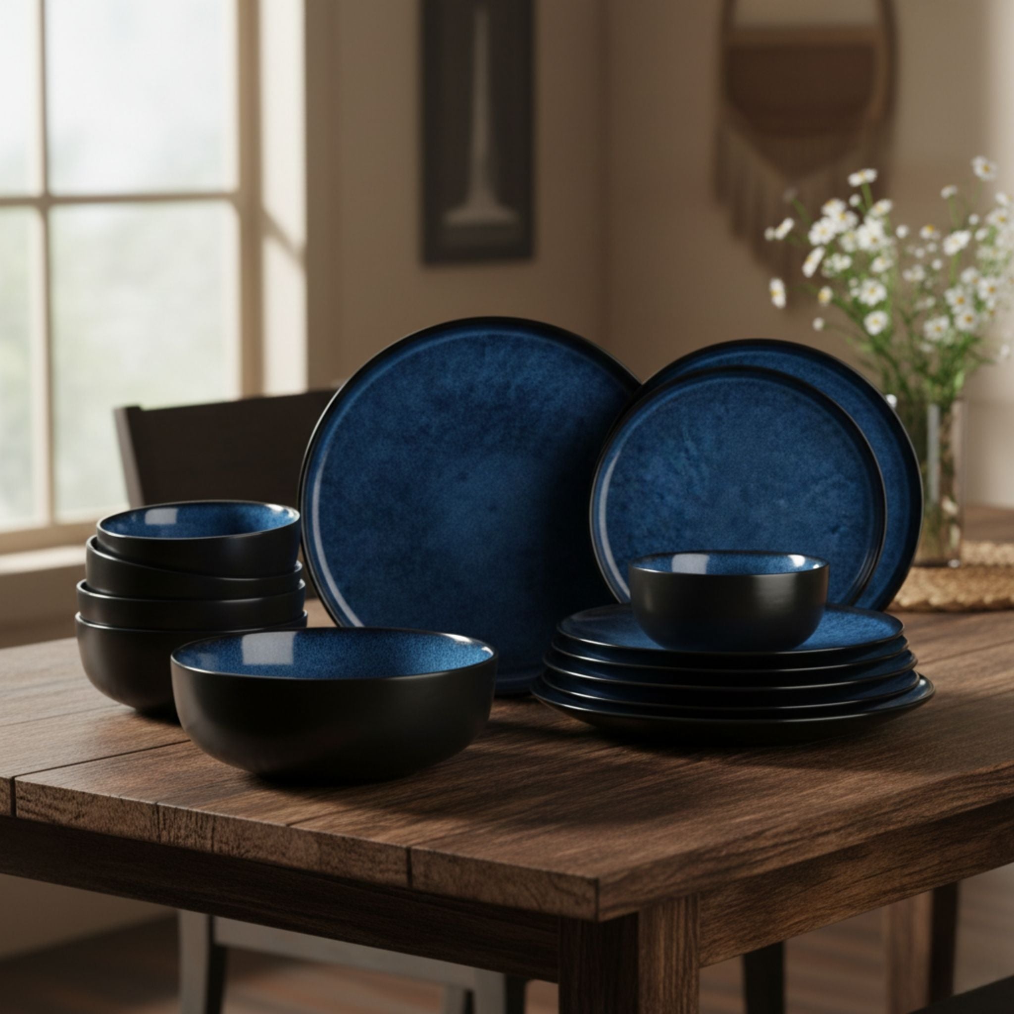 Nordic 16-Piece Ceramic Dinnerware Set by Skonne, Sets, Lera for Four