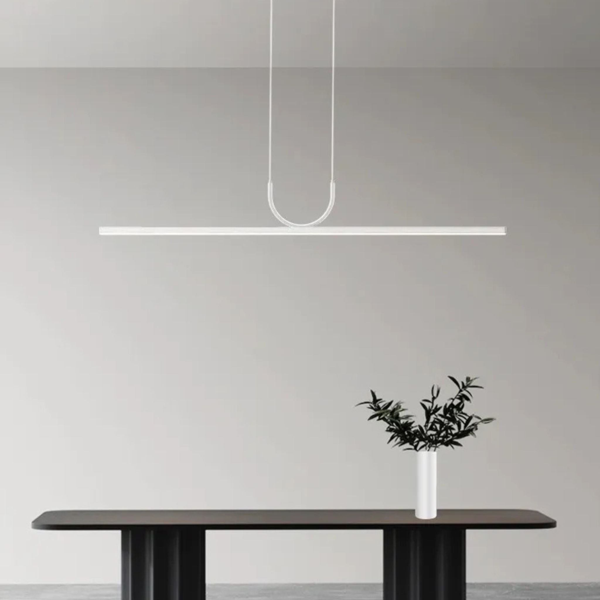 Linnea Linear LED Pendant Light for Dining Rooms, Ceiling Fixtures, White Minimalist