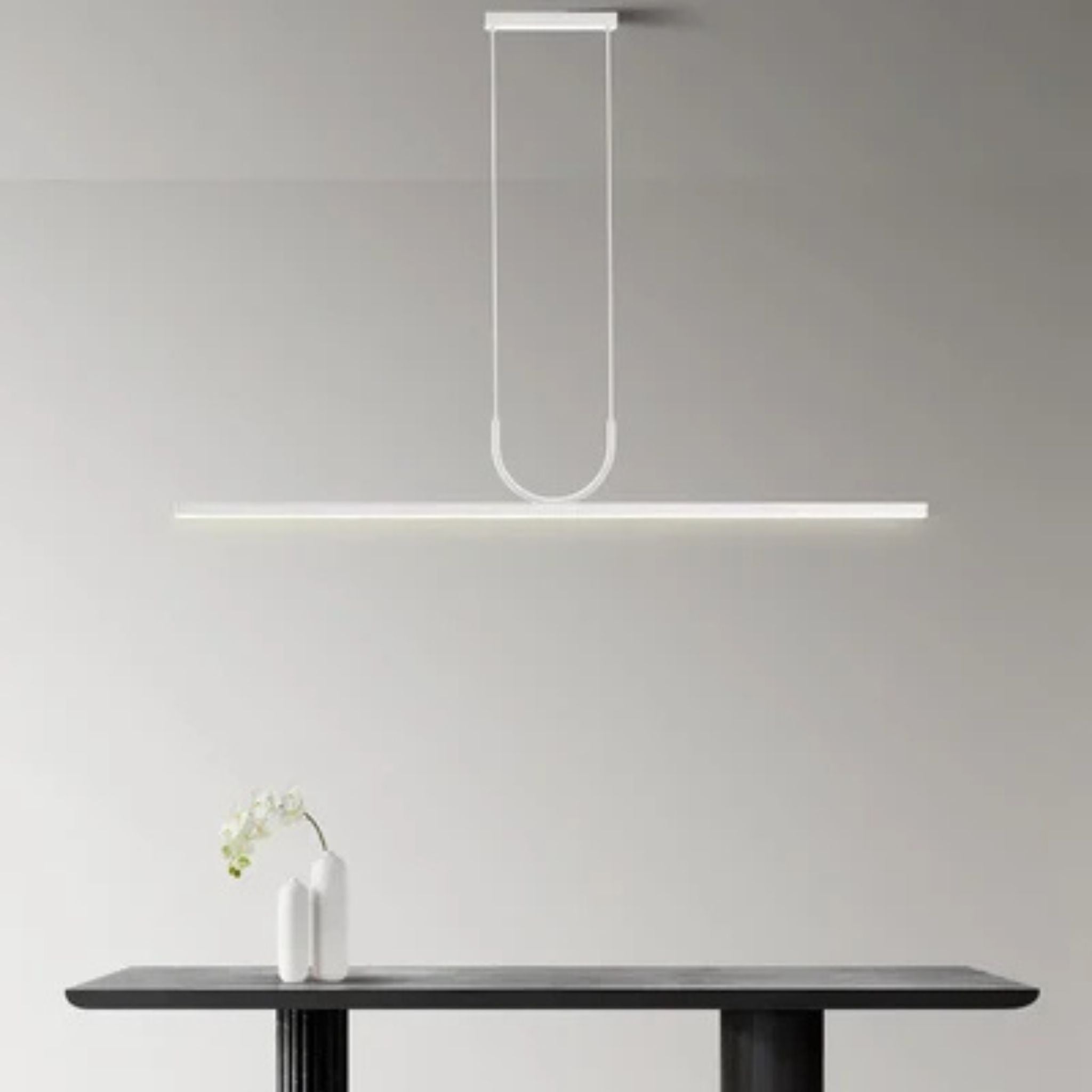 Linnea Linear LED Pendant Light for Dining Rooms, Ceiling Fixtures, White Minimalist