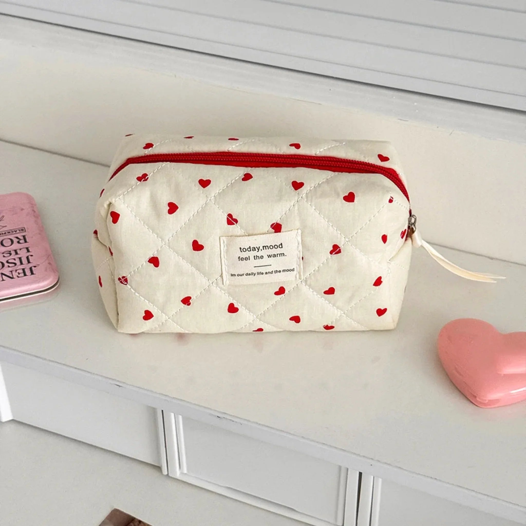 Lovda 3-Piece Quilted Cosmetic Bag Set Travel, Makeup Bags,