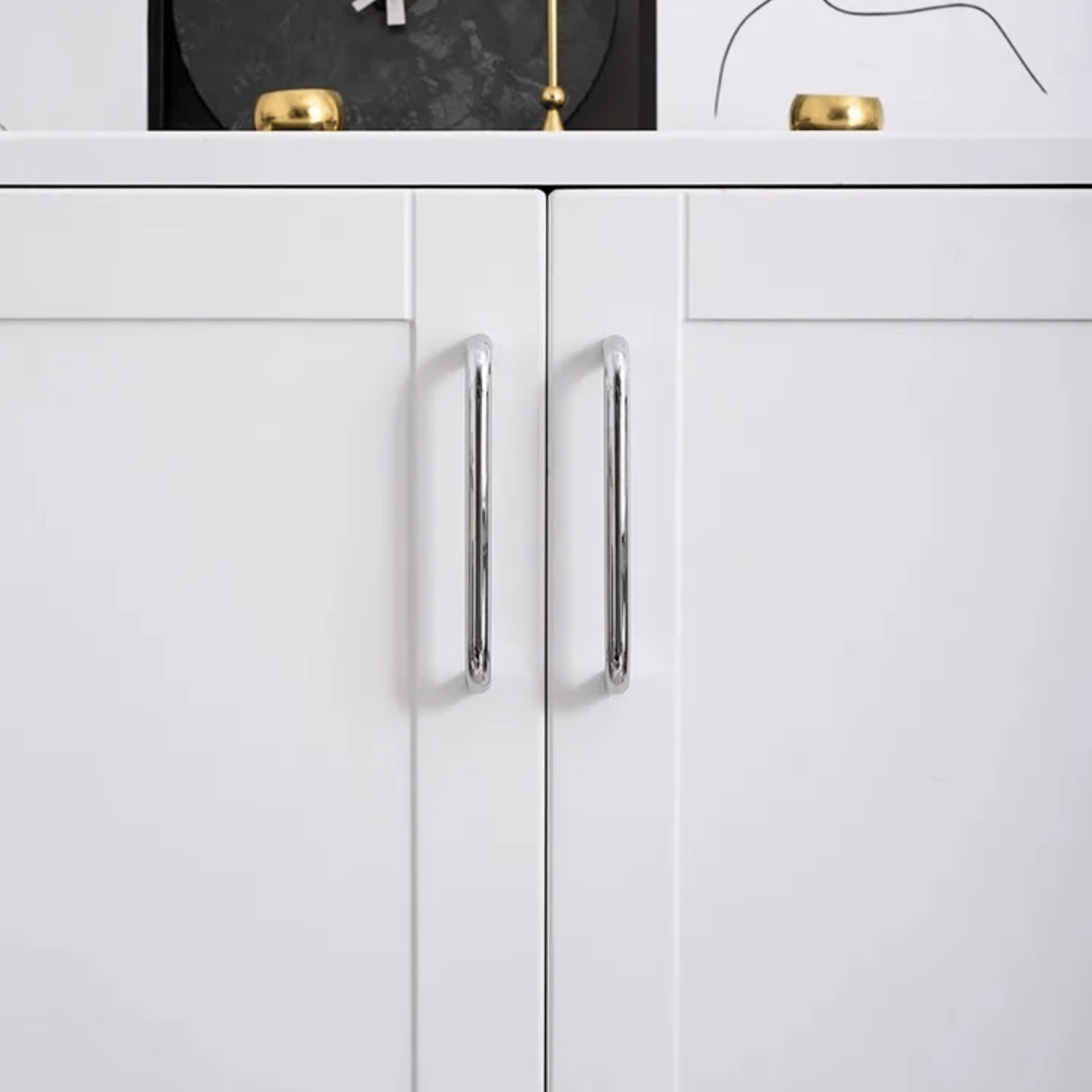Lysbar Silver Chrome Pull Handle for Cabinets, Cabinet Knobs & Handles, Brass
