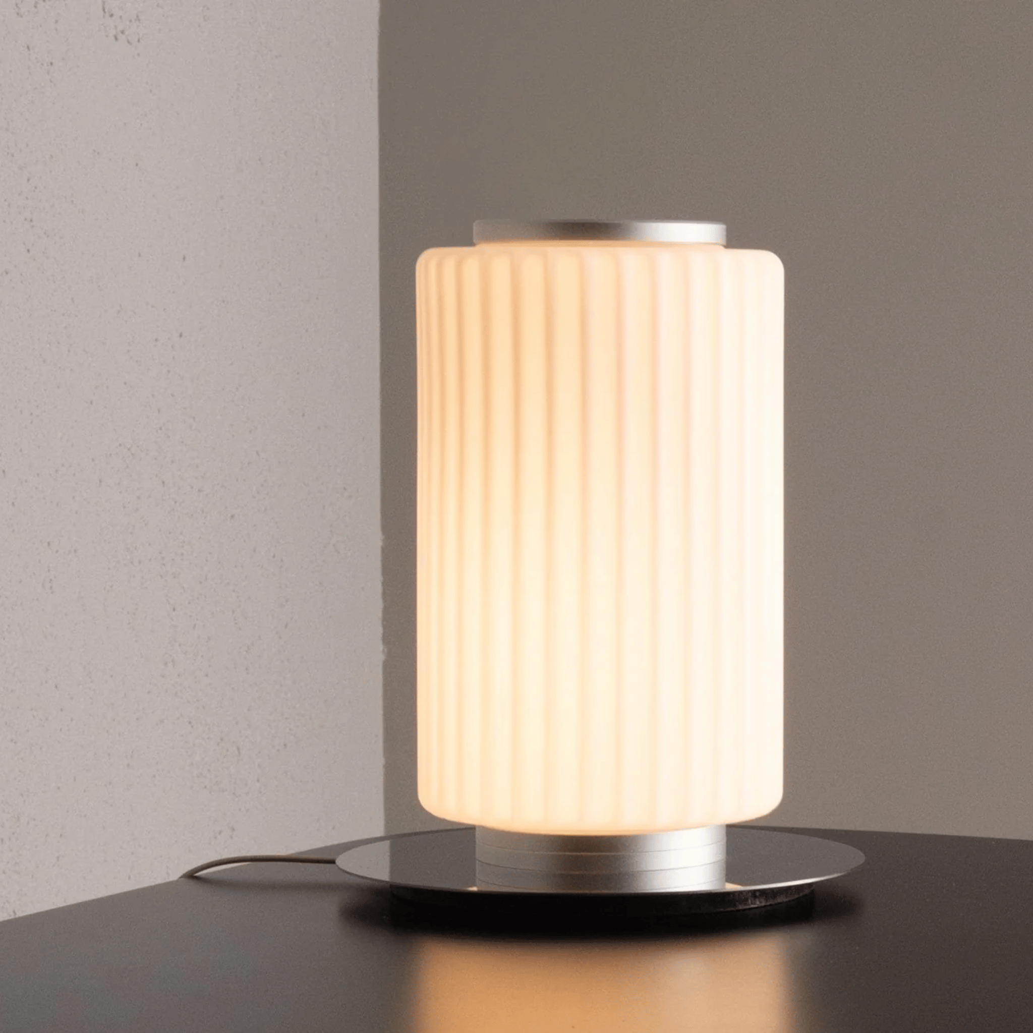 Milk White Sculptural Glass Table Lamp Nordic LED, Lamps, Mjölva
