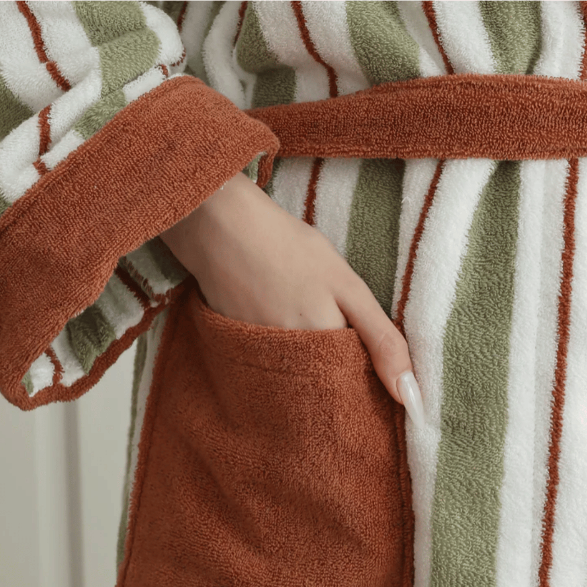Mjuka Luxury Organic Cotton Bathrobe for Hotel Spa, Robes, Jacquard