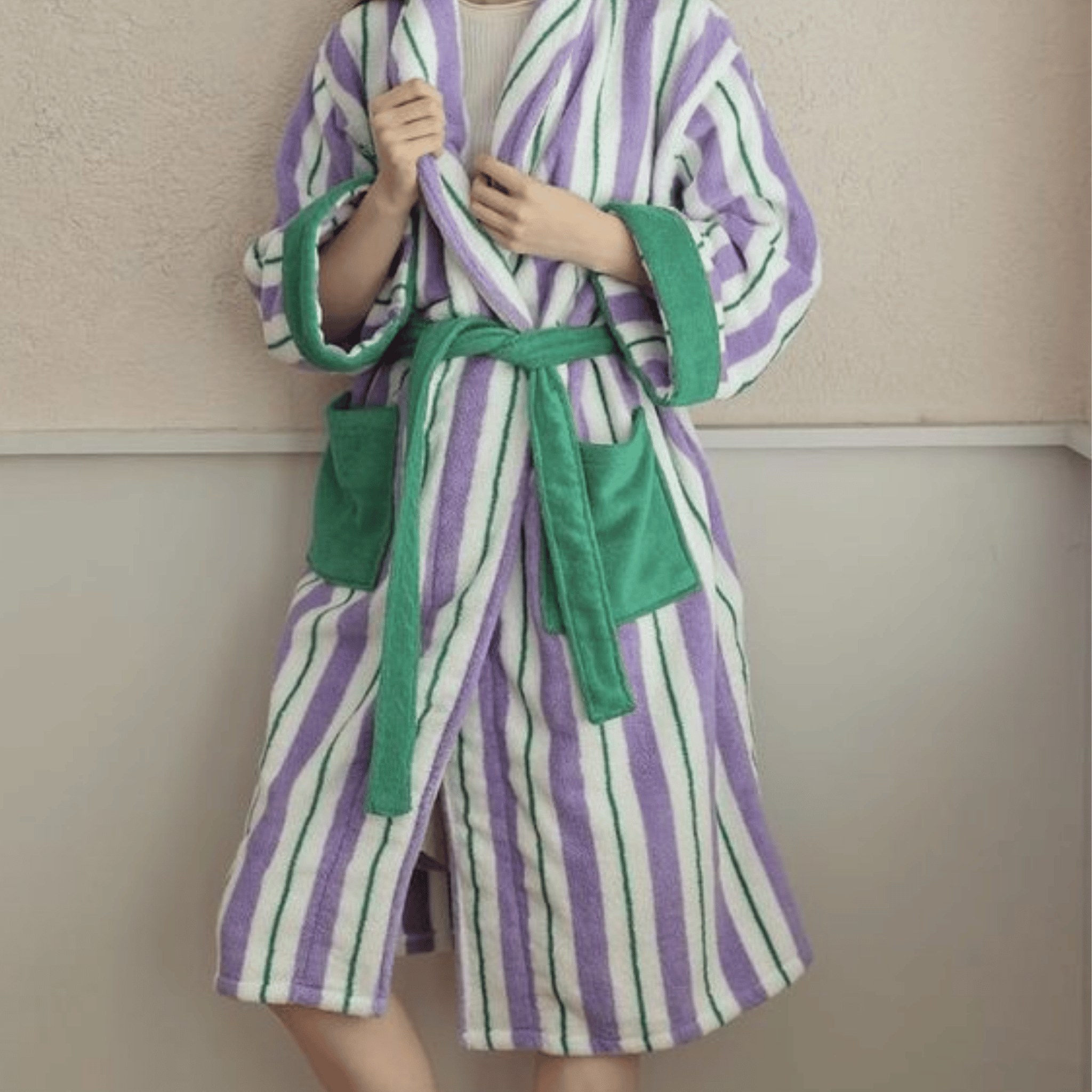 Mjuka Luxury Organic Cotton Bathrobe for Hotel Spa, Robes, Jacquard