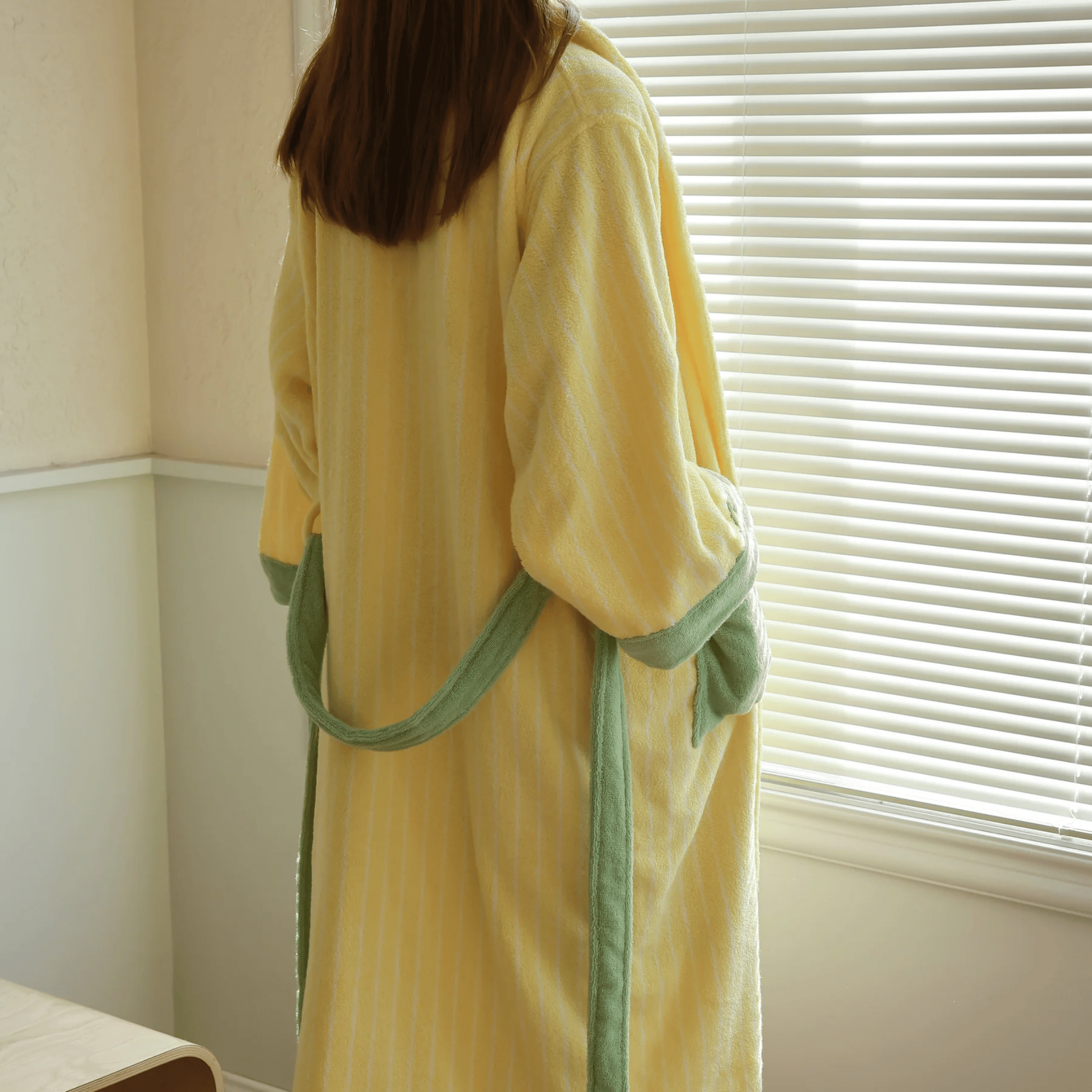 Myrka Organic Cotton Striped Spa Bathrobe | Skonne, Robes, Jacquard Stripe