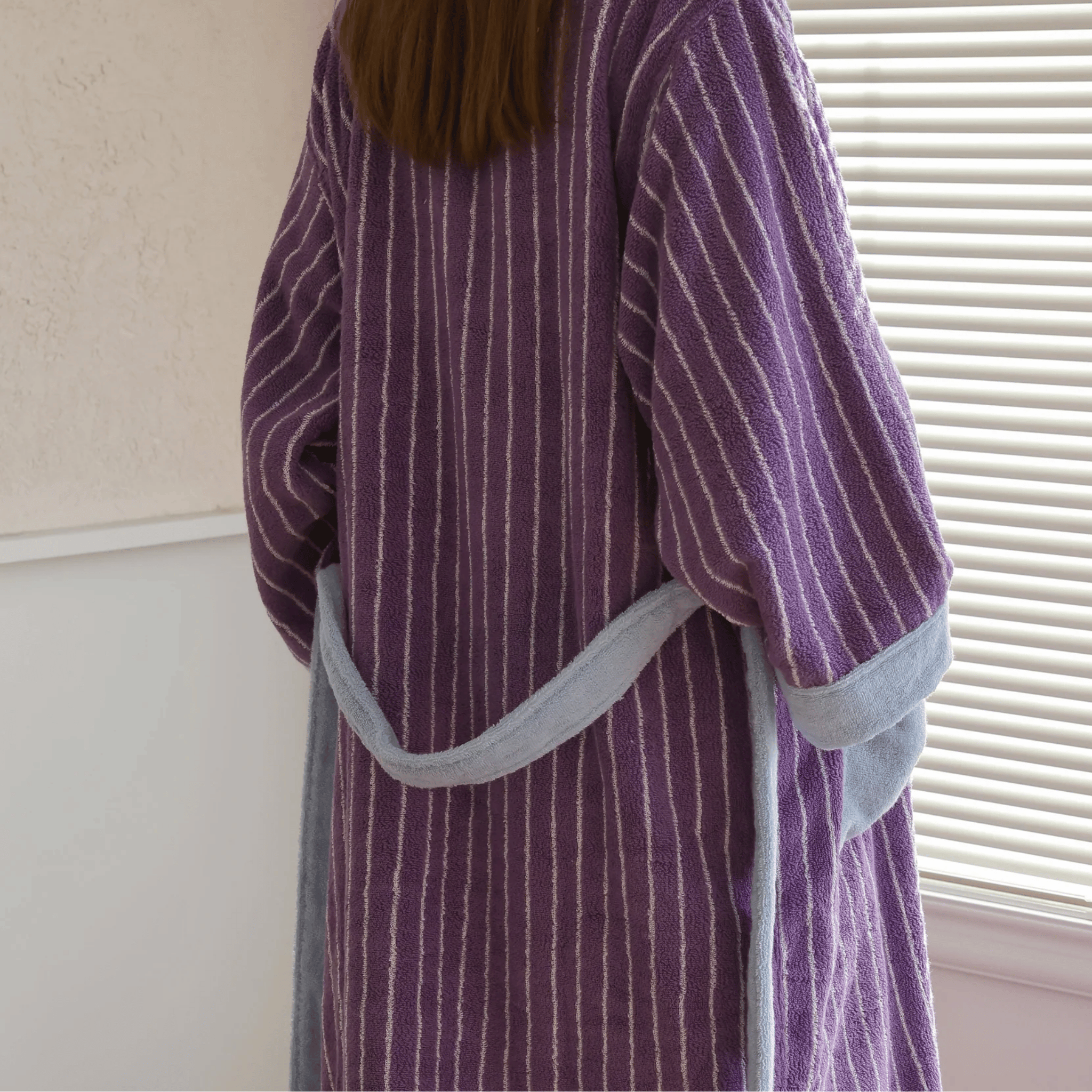 Myrka Organic Cotton Striped Spa Bathrobe | Skonne, Robes, Jacquard Stripe