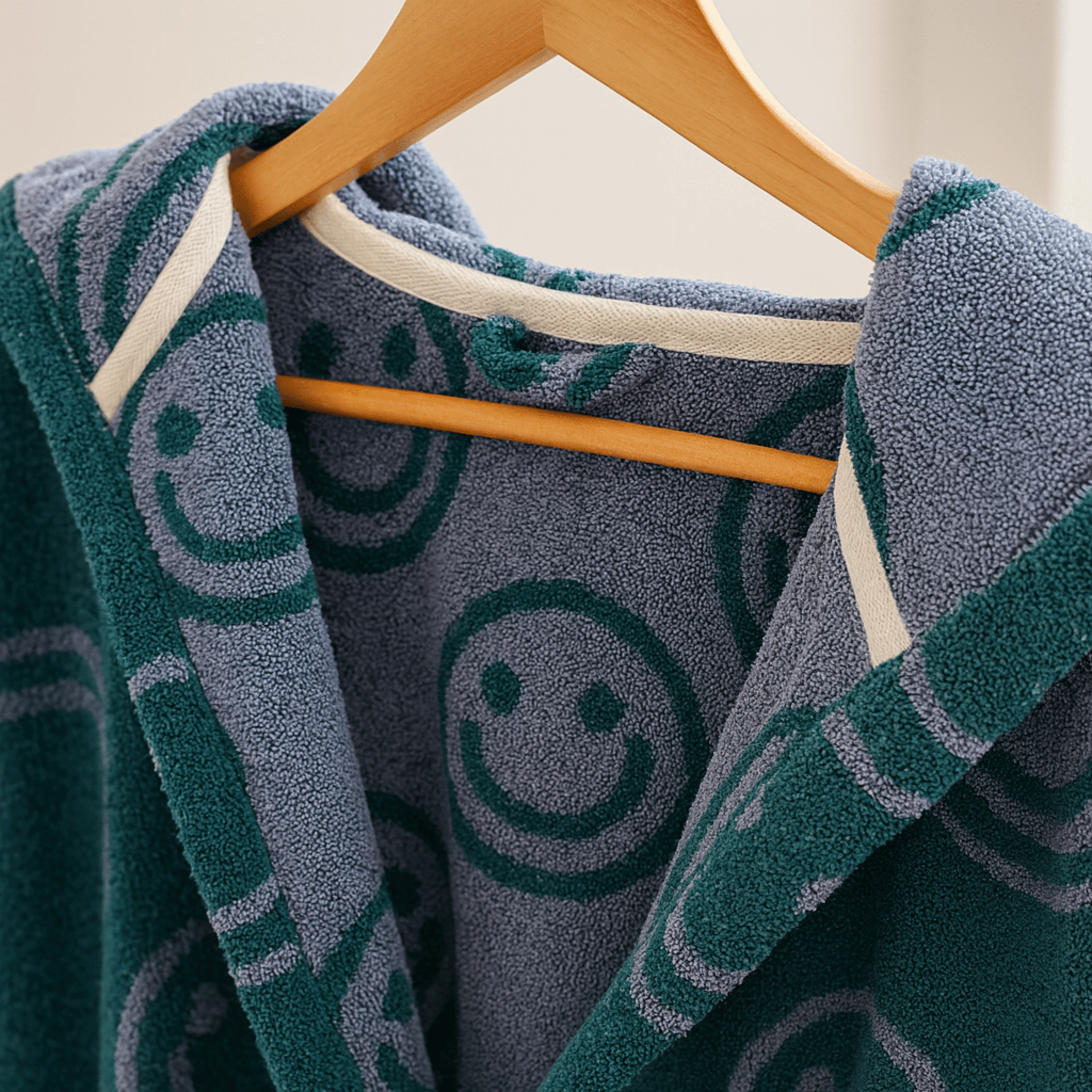 Soft Kids Hooded Smiley Cotton Bathrobe by Skonne, Robes, Mysa Design