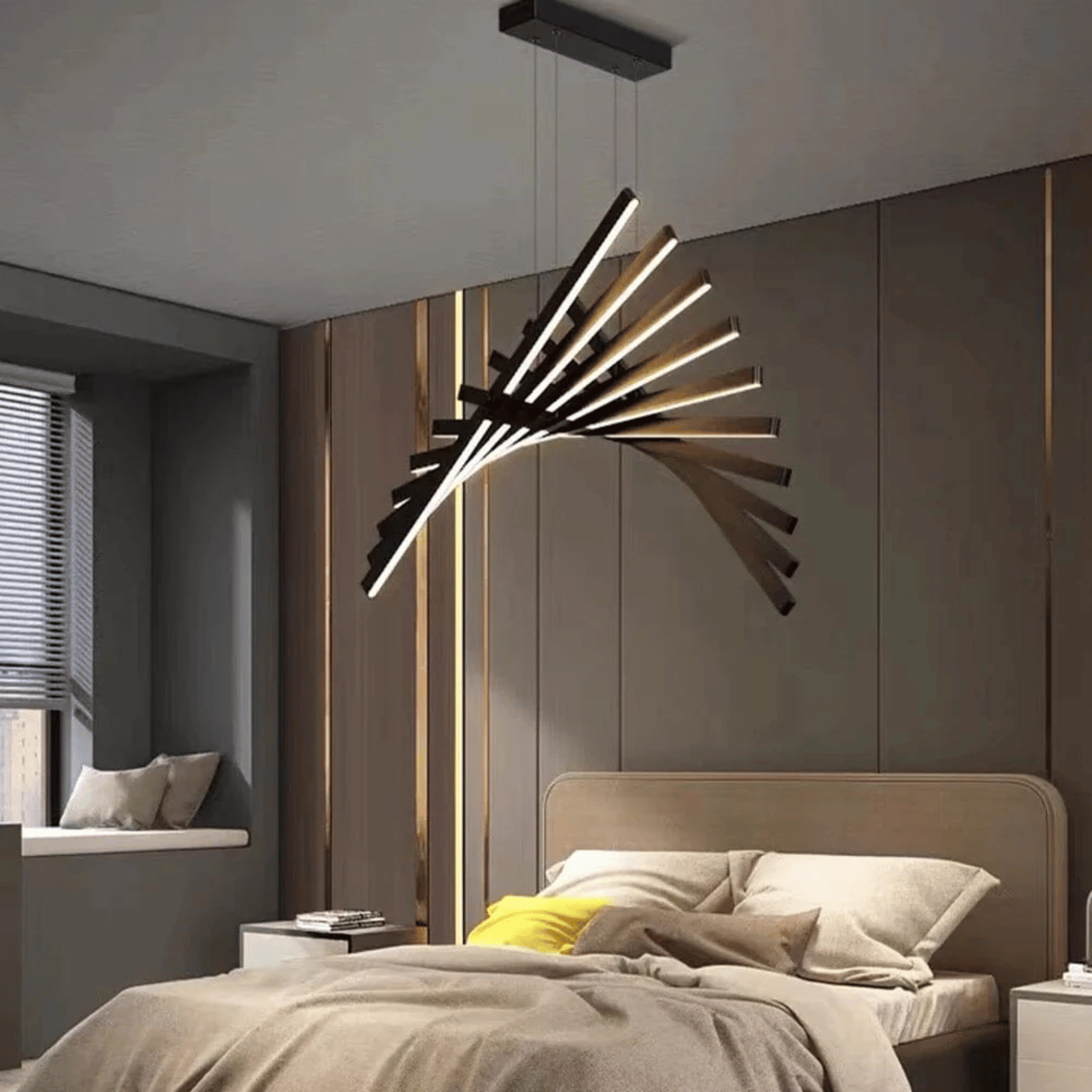 Black Dimmable LED Chandelier | Modern Ceiling Light, Chandeliers, Nattbue