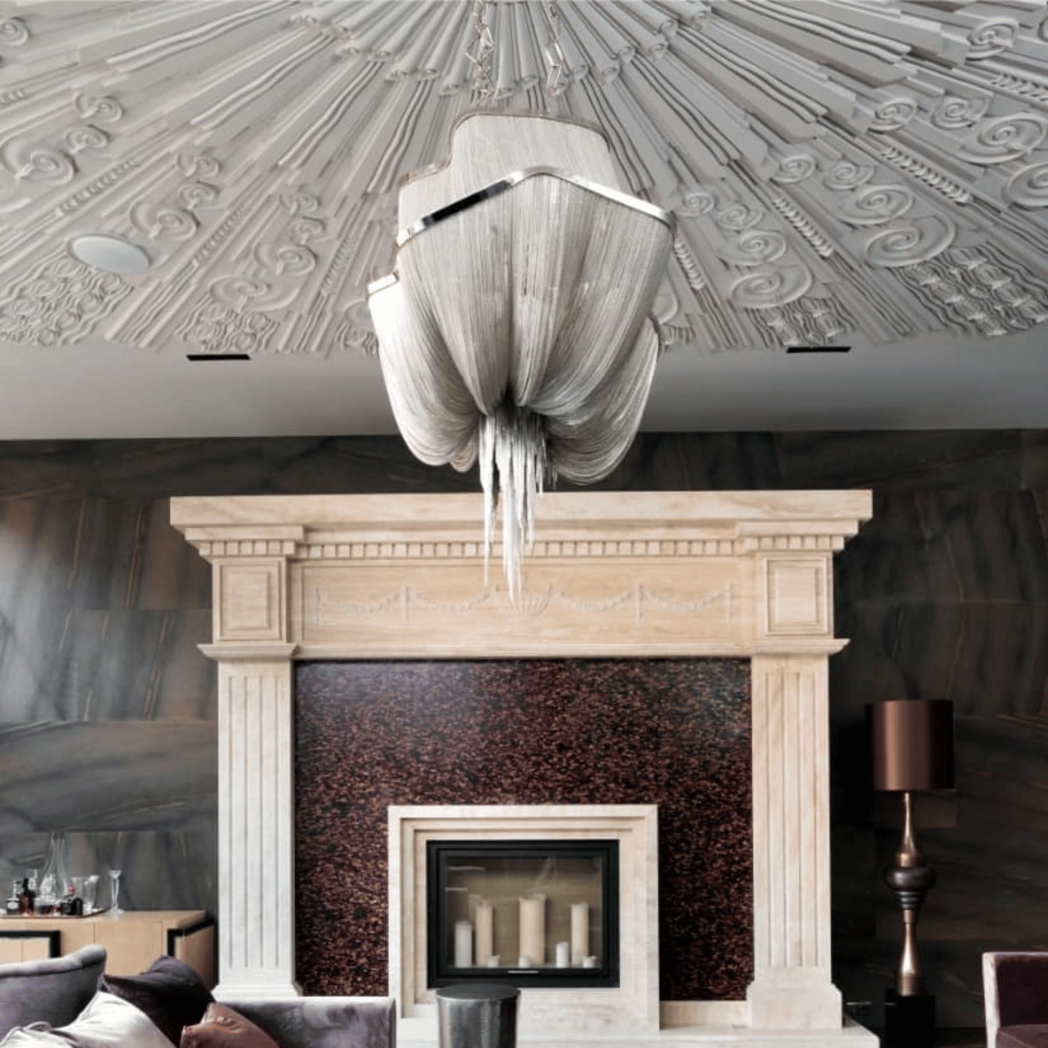 Silver European Retro Chandelier Two-Tier LED, Chandeliers, Silvra Classic Double-Tier