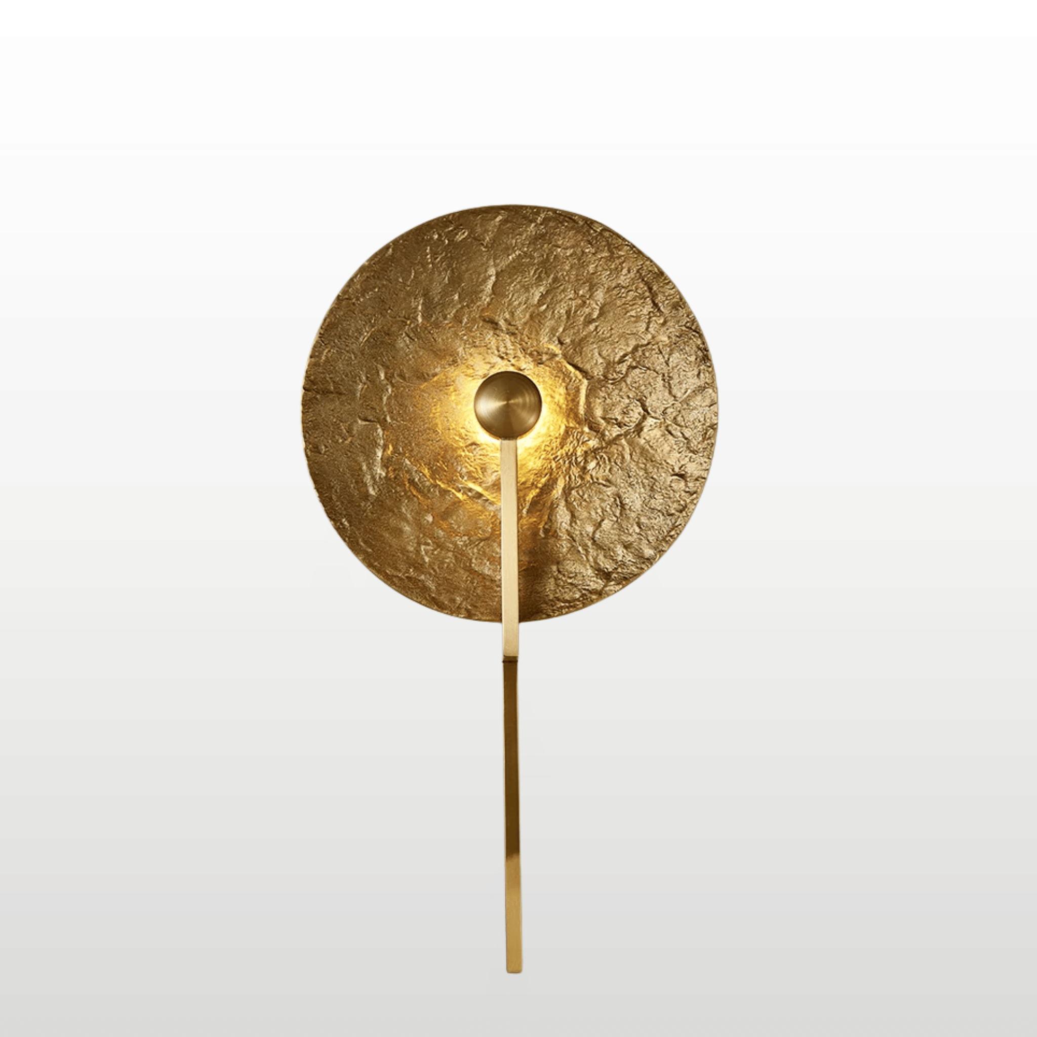 Skiva Hammered Copper Disc Wall Sconce Brass Light, Fixtures, Sculptural