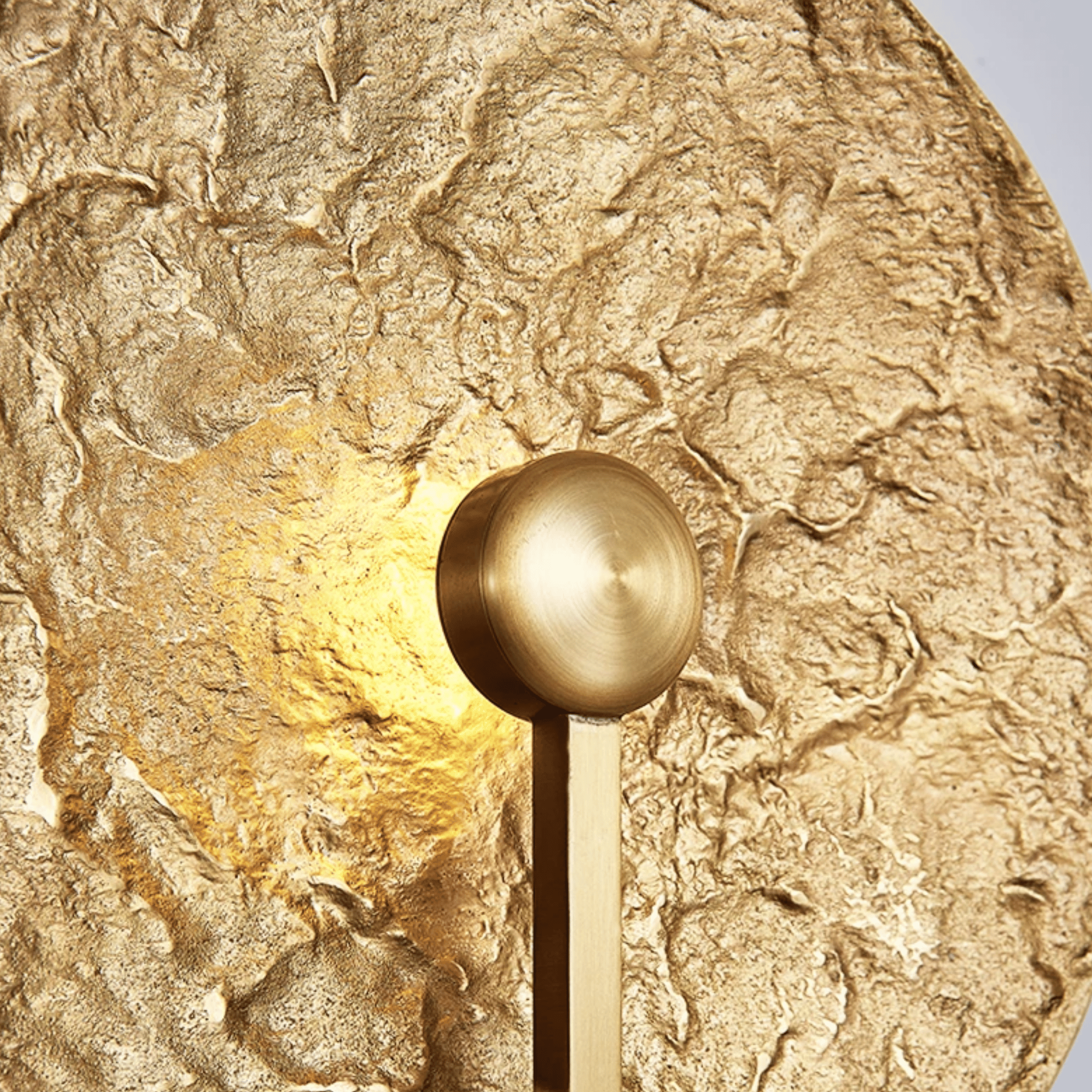 Skiva Hammered Copper Disc Wall Sconce Brass Light, Fixtures, Sculptural