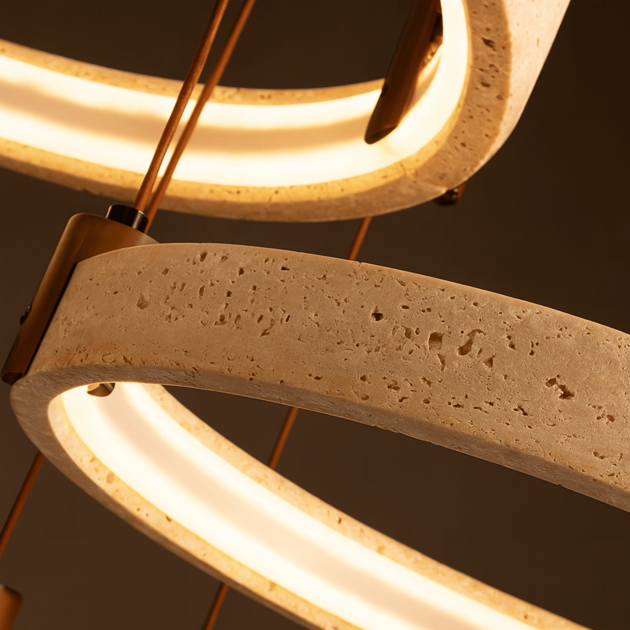 Stone Ring Pendant Light – Nordic Minimalist Decor, Ceiling Fixtures, Steina Natural Dimmable