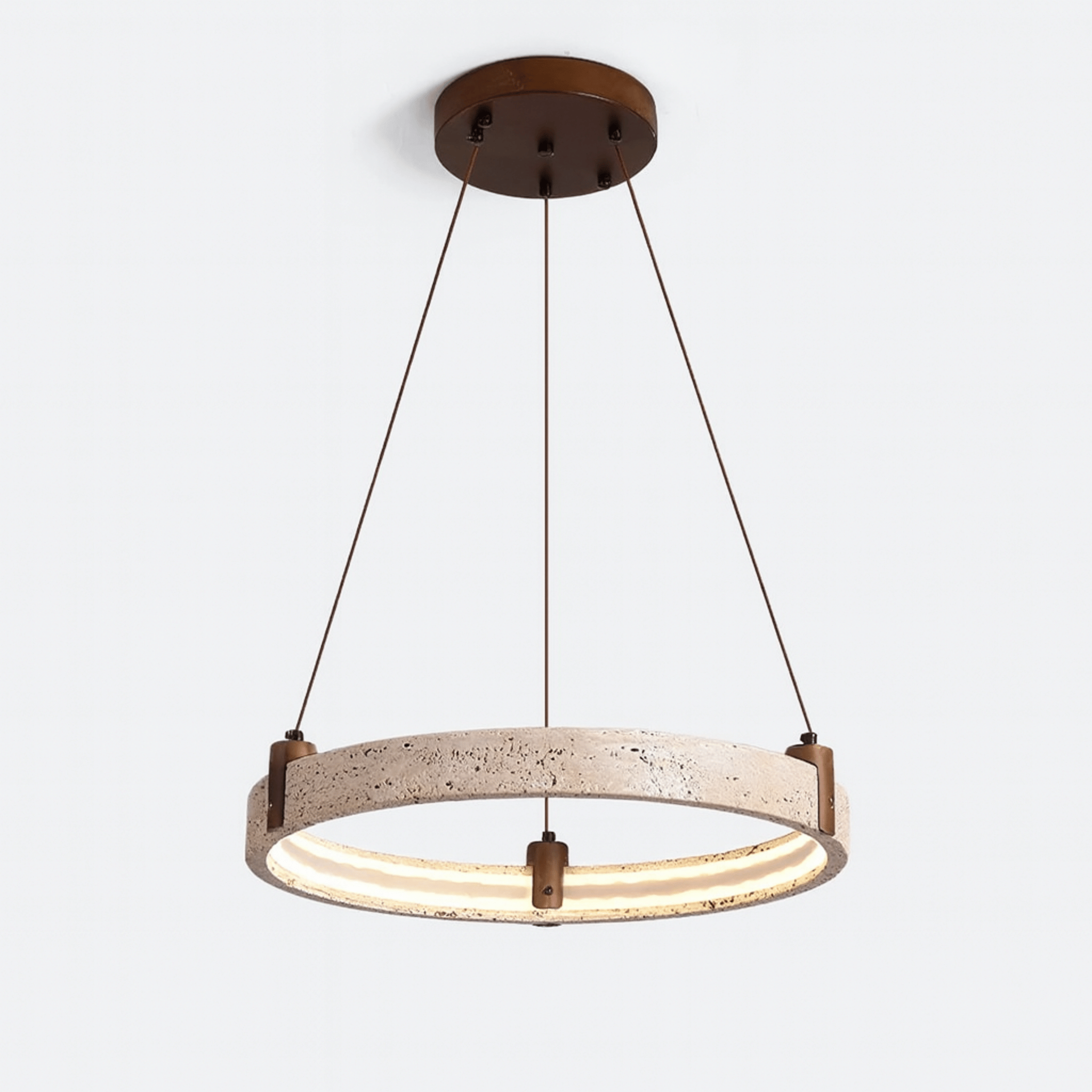 Stone Ring Pendant Light – Nordic Minimalist Decor, Ceiling Fixtures, Steina Natural Dimmable