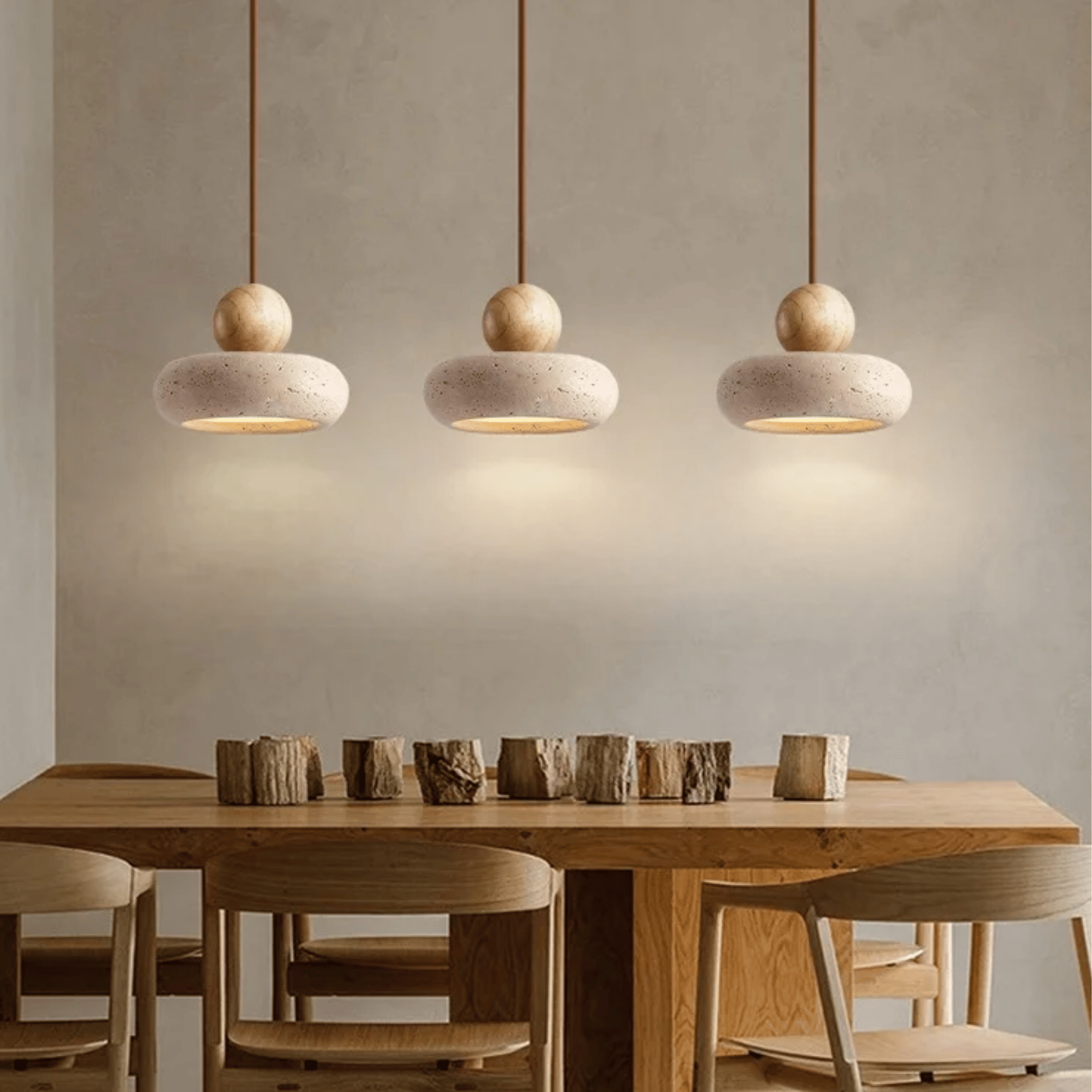 Natural Agate Stone Pendant Light with LED Glow, Ceiling Fixtures, Steinja