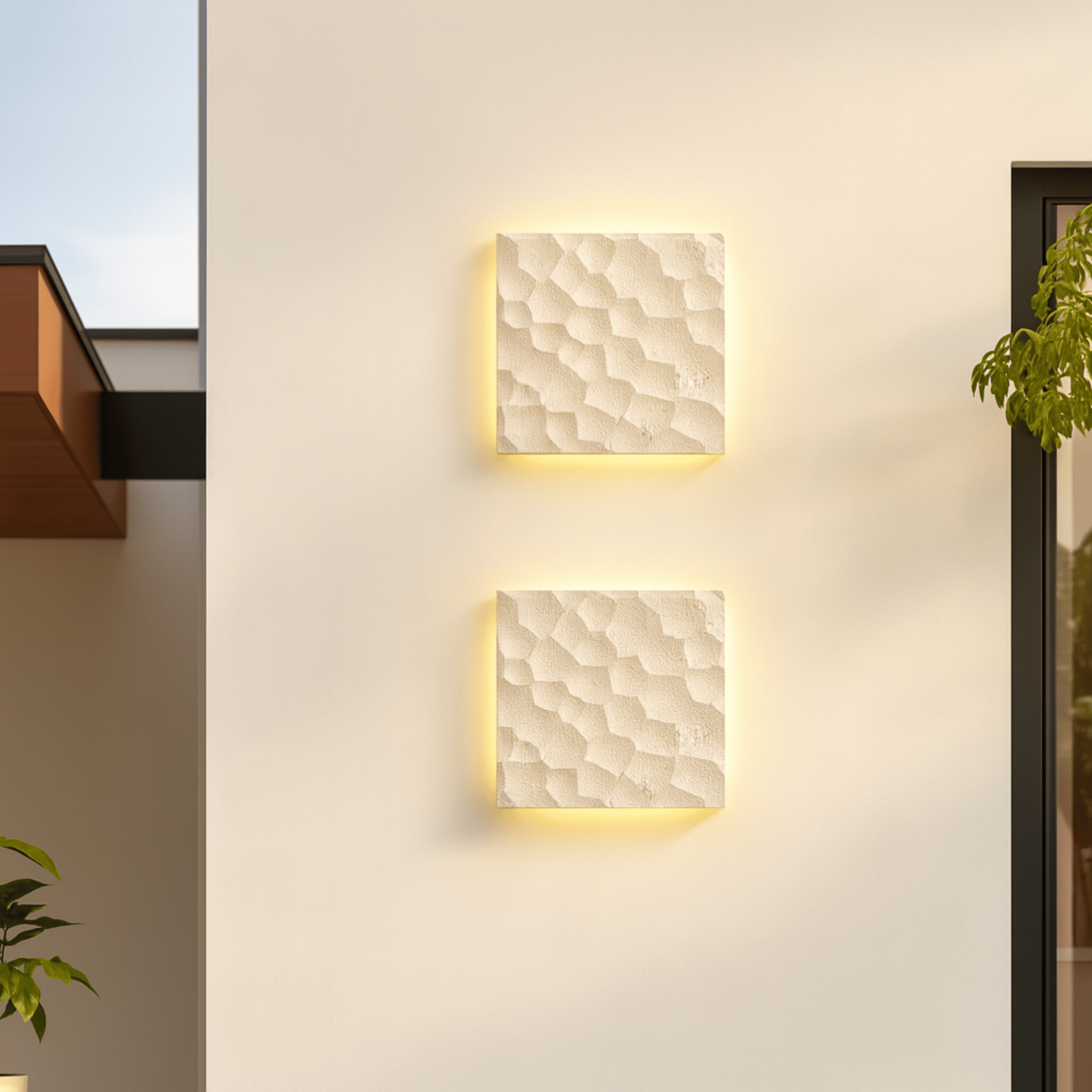 Natural Travertine LED Wall Lamp - IP65 Waterproof, Landscape Pathway Lighting, Stenvei Stone Outdoor Sconce
