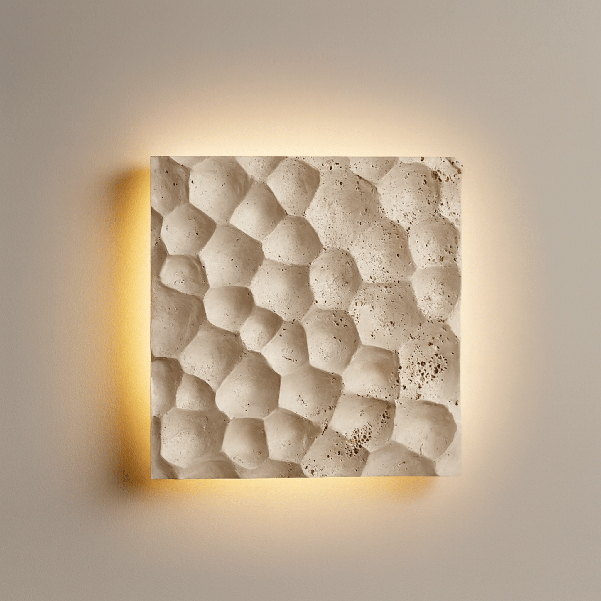 Natural Travertine LED Wall Lamp - IP65 Waterproof, White, Landscape Pathway Lighting, Stenvei Stone Outdoor Sconce
