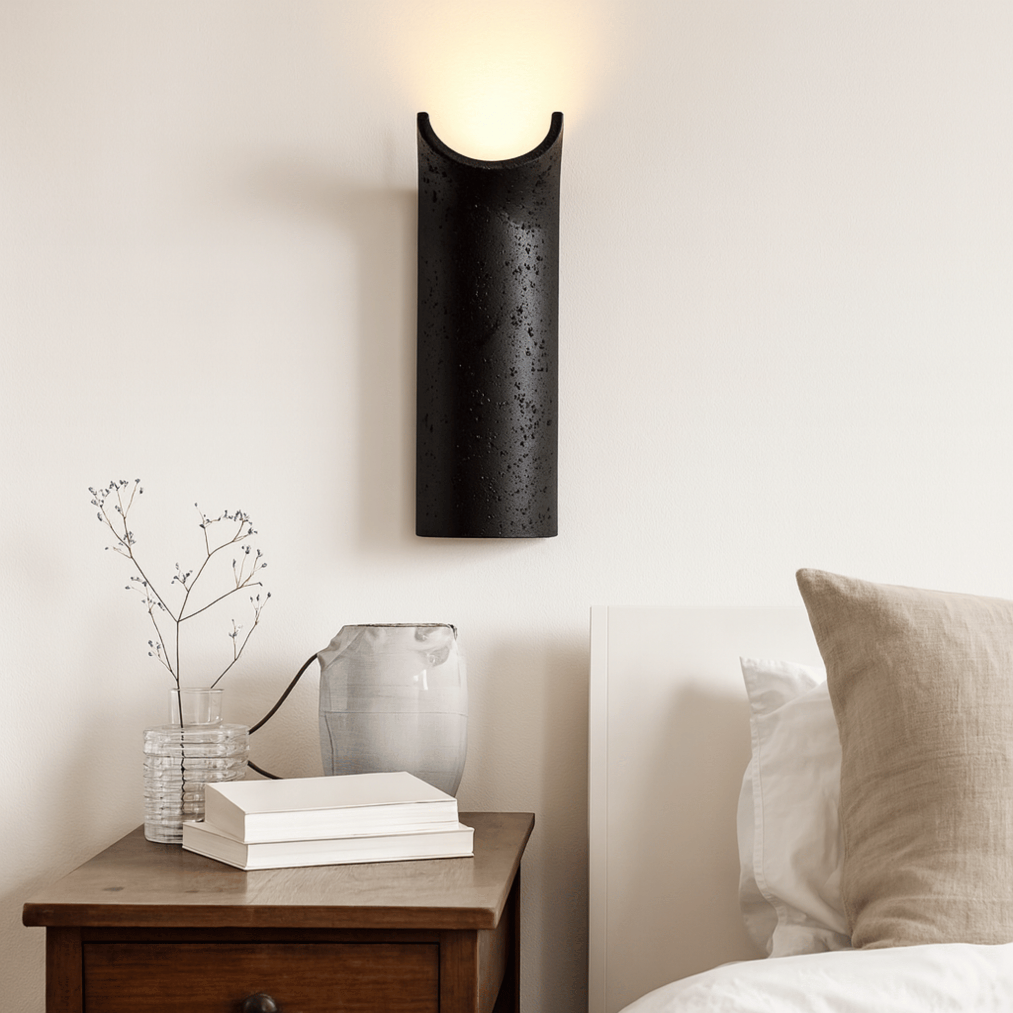Travertine Wall Sconce Modern Natural Stone Light, Fixtures, Stenvei LED