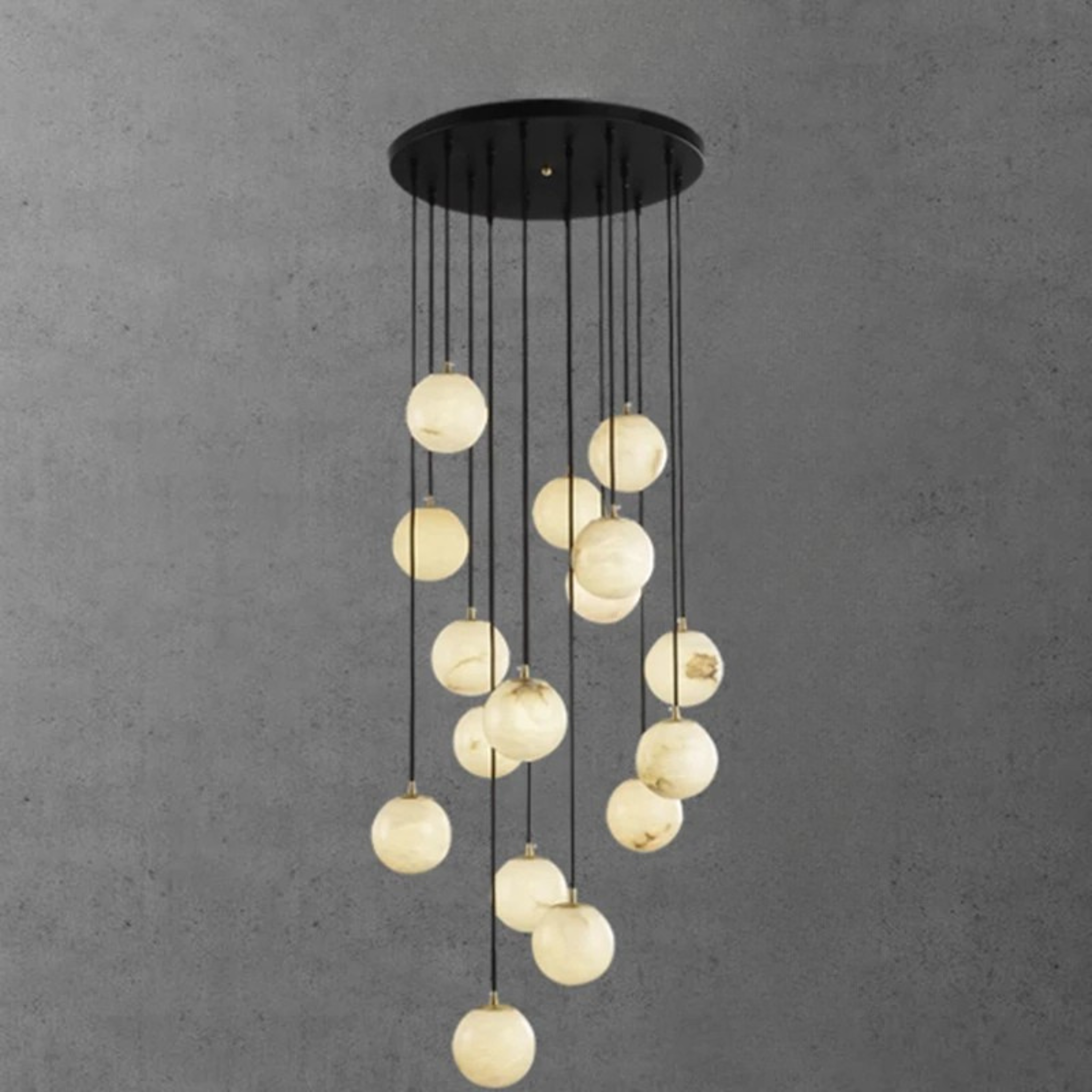 Stigna LED Stair Chandelier Acrylic Sphere Light, 16 heads / Cold White, Chandeliers, Modern