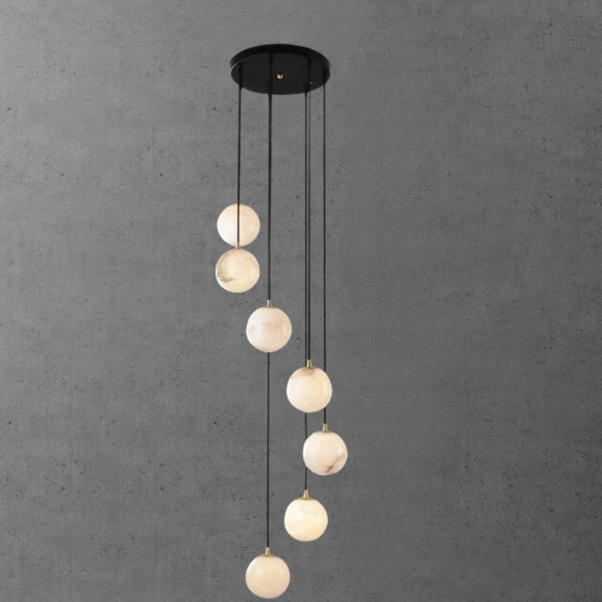 Stigna LED Stair Chandelier Acrylic Sphere Light, 7 heads / Cold White, Chandeliers, Modern